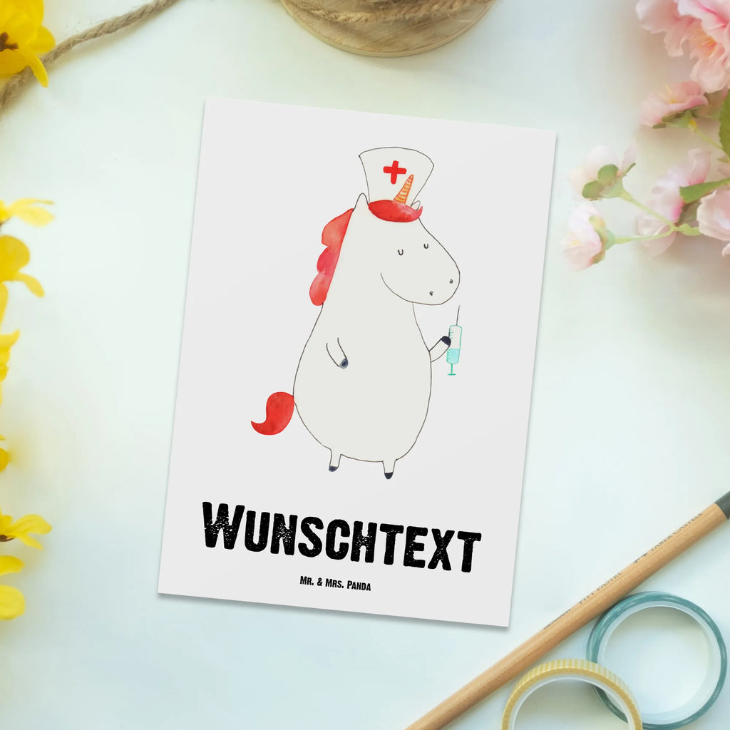 Personalisierte Postkarte Einhorn Krankenschwester Postkarte mit Namen, Postkarte bedrucken, Postkarte mit Wunschtext, Postkarte personalisierbar, Geschenkkarte mit Namen, Grußkarte mit Namen, Karte mit Namen, Einladung mit Namen, Ansichtskarte mit Namen, Geschenkkarte mit Wunschtext, Grußkarte mit Wunschtext, Karte mit Wunschtext, Einladung mit Wunschtext, Ansichtskarte mit Wunschtext, Einhorn, Einhörner, Einhorn Deko, Unicorn, Krankenschwester Geschenk, Krankenpfleger Geschenk, Krankenpflegerin, Krankenschwester Dankeschön, Krankenhaus, Ärztin Geschenk