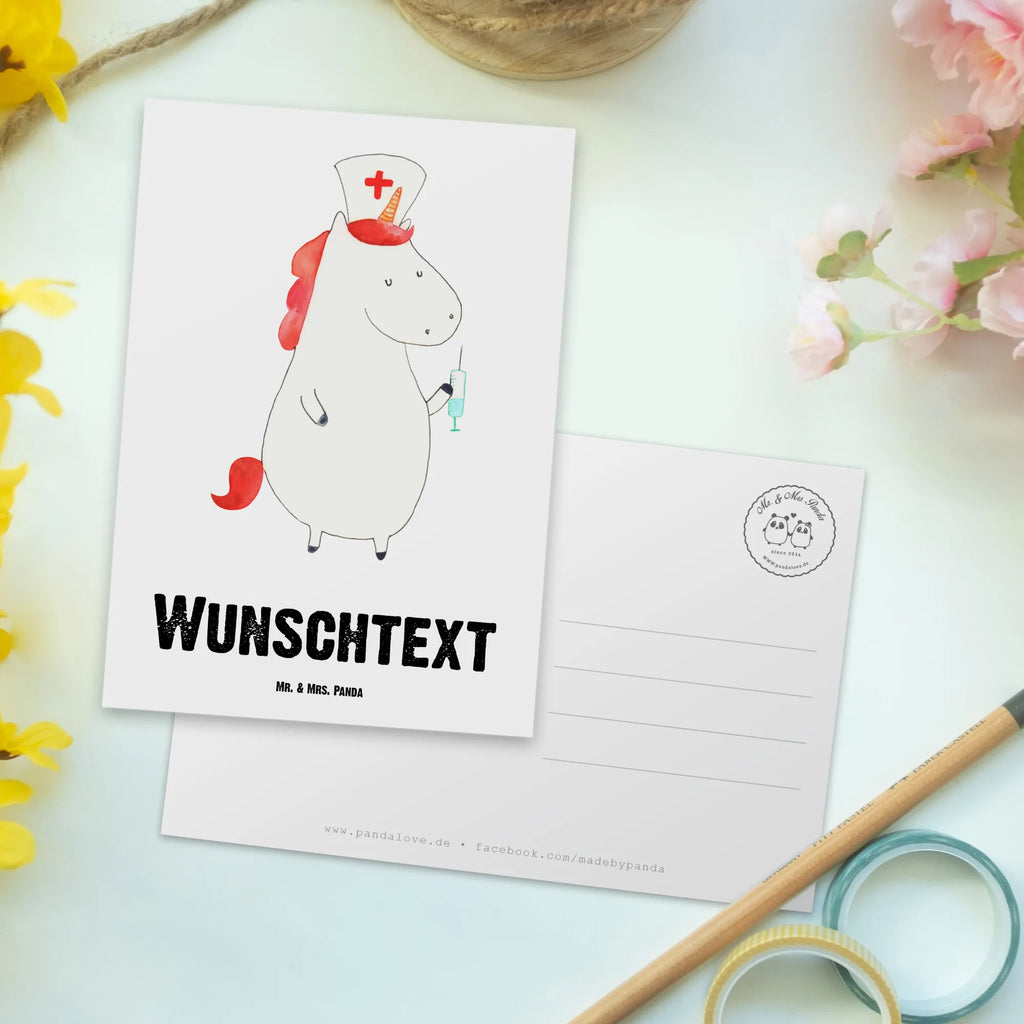 Personalisierte Postkarte Einhorn Krankenschwester Postkarte mit Namen, Postkarte bedrucken, Postkarte mit Wunschtext, Postkarte personalisierbar, Geschenkkarte mit Namen, Grußkarte mit Namen, Karte mit Namen, Einladung mit Namen, Ansichtskarte mit Namen, Geschenkkarte mit Wunschtext, Grußkarte mit Wunschtext, Karte mit Wunschtext, Einladung mit Wunschtext, Ansichtskarte mit Wunschtext, Einhorn, Einhörner, Einhorn Deko, Unicorn, Krankenschwester Geschenk, Krankenpfleger Geschenk, Krankenpflegerin, Krankenschwester Dankeschön, Krankenhaus, Ärztin Geschenk