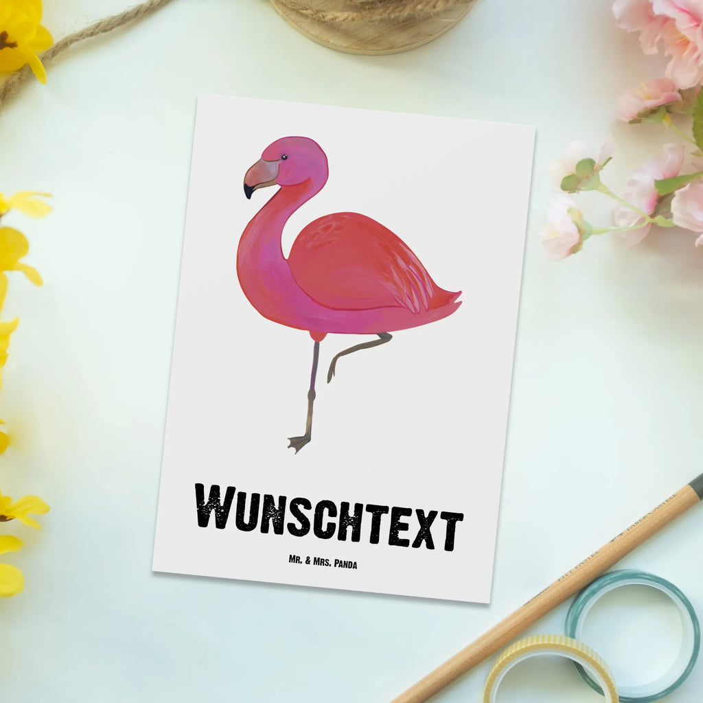 Personalisierte Postkarte Flamingo classic Postkarte mit Namen, Postkarte bedrucken, Postkarte mit Wunschtext, Postkarte personalisierbar, Geschenkkarte mit Namen, Grußkarte mit Namen, Karte mit Namen, Einladung mit Namen, Ansichtskarte mit Namen, Geschenkkarte mit Wunschtext, Grußkarte mit Wunschtext, Karte mit Wunschtext, Einladung mit Wunschtext, Ansichtskarte mit Wunschtext, Flamingo, Einzigartig, Selbstliebe, Stolz, ich, für mich, Spruch, Freundin, Freundinnen, Außenseiter, Sohn, Tochter, Geschwister