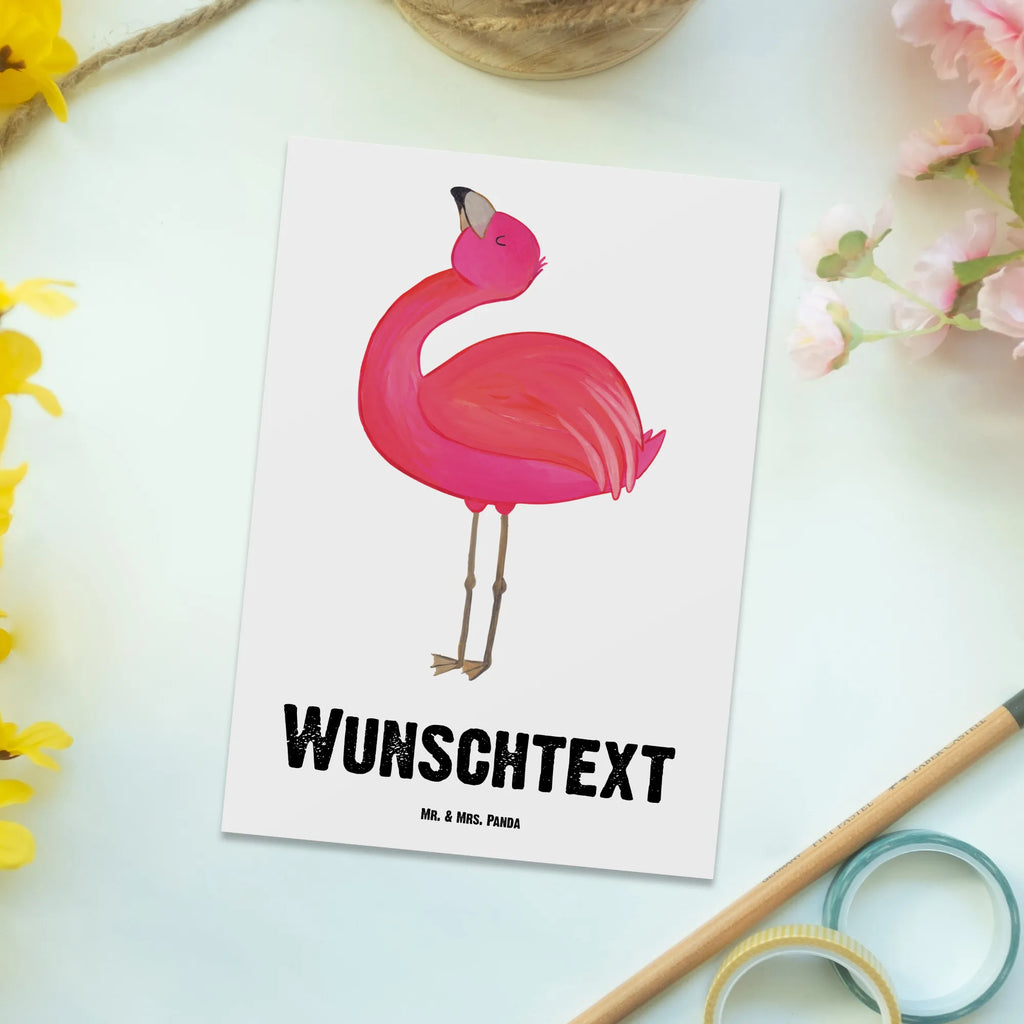 Personalisierte Postkarte Flamingo stolz Postkarte mit Namen, Postkarte bedrucken, Postkarte mit Wunschtext, Postkarte personalisierbar, Geschenkkarte mit Namen, Grußkarte mit Namen, Karte mit Namen, Einladung mit Namen, Ansichtskarte mit Namen, Geschenkkarte mit Wunschtext, Grußkarte mit Wunschtext, Karte mit Wunschtext, Einladung mit Wunschtext, Ansichtskarte mit Wunschtext, Flamingo, stolz, Freude, Selbstliebe, Selbstakzeptanz, Freundin, beste Freundin, Tochter, Mama, Schwester