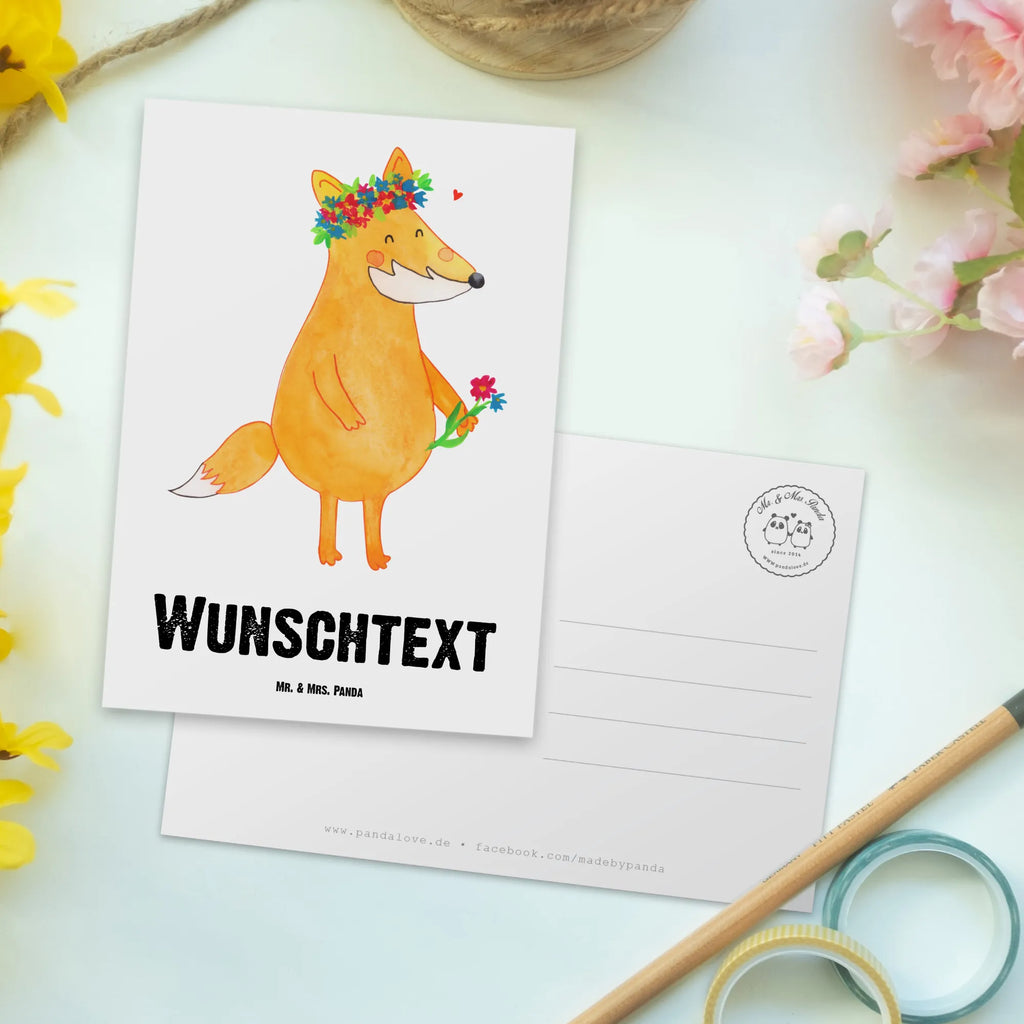 Personalisierte Postkarte Fuchs Blumenliebe Postkarte mit Namen, Postkarte bedrucken, Postkarte mit Wunschtext, Postkarte personalisierbar, Geschenkkarte mit Namen, Grußkarte mit Namen, Karte mit Namen, Einladung mit Namen, Ansichtskarte mit Namen, Geschenkkarte mit Wunschtext, Grußkarte mit Wunschtext, Karte mit Wunschtext, Einladung mit Wunschtext, Ansichtskarte mit Wunschtext, Fuchs, Füchse, Fox, Liebe, Freundin, Fuchsmädchen, Blumenmädchen, Freundinnen, Liebesbeweis, Blume, Blumen, Motivation, Freude, ich, mich, Selbstliebe