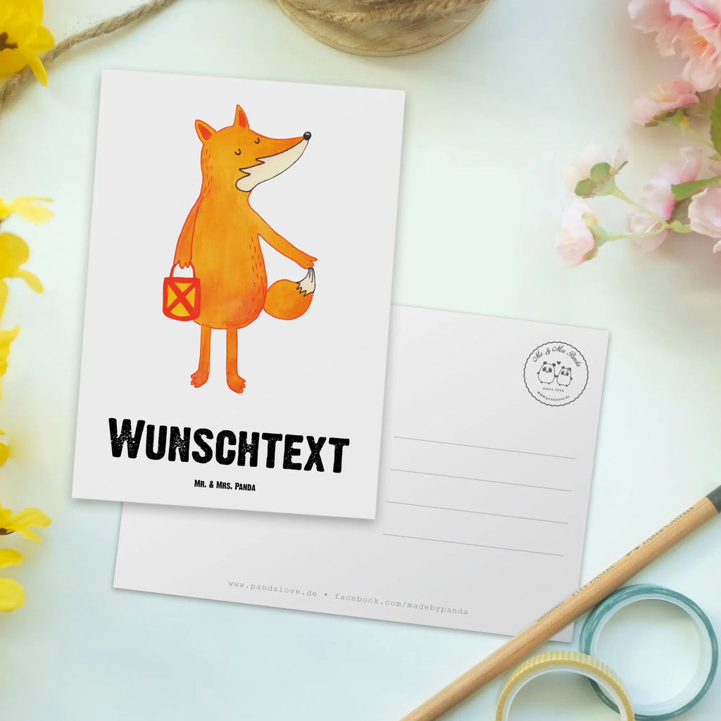 Personalisierte Postkarte Fuchs Laterne Postkarte mit Namen, Postkarte bedrucken, Postkarte mit Wunschtext, Postkarte personalisierbar, Geschenkkarte mit Namen, Grußkarte mit Namen, Karte mit Namen, Einladung mit Namen, Ansichtskarte mit Namen, Geschenkkarte mit Wunschtext, Grußkarte mit Wunschtext, Karte mit Wunschtext, Einladung mit Wunschtext, Ansichtskarte mit Wunschtext, Fuchs, Füchse, Spruch trösten, Liebeskummer Spruch, Laterne, Sankt Martin, Laternenumzug, Aufmuntern, Cäsar Otto Hugo Flaischlen