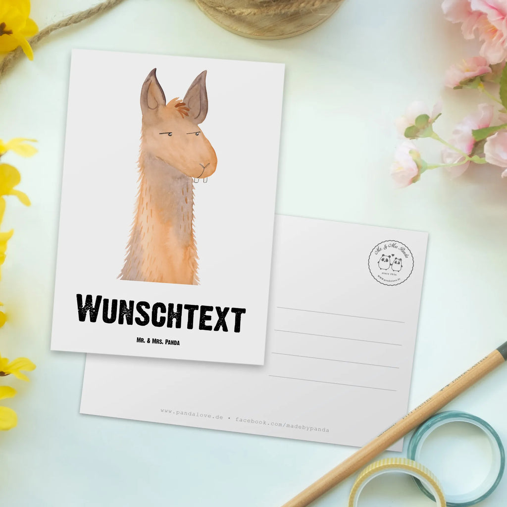 Personalisierte Postkarte Lamakopf Genervt Postkarte mit Namen, Postkarte bedrucken, Postkarte mit Wunschtext, Postkarte personalisierbar, Geschenkkarte mit Namen, Grußkarte mit Namen, Karte mit Namen, Einladung mit Namen, Ansichtskarte mit Namen, Geschenkkarte mit Wunschtext, Grußkarte mit Wunschtext, Karte mit Wunschtext, Einladung mit Wunschtext, Ansichtskarte mit Wunschtext, Lama, Alpaka, Lamas, Recht haben, genervt sein, Freundin, beste Freundin, Partnerin, Büro, Büroalltag, Chef, Chefin, Azubi