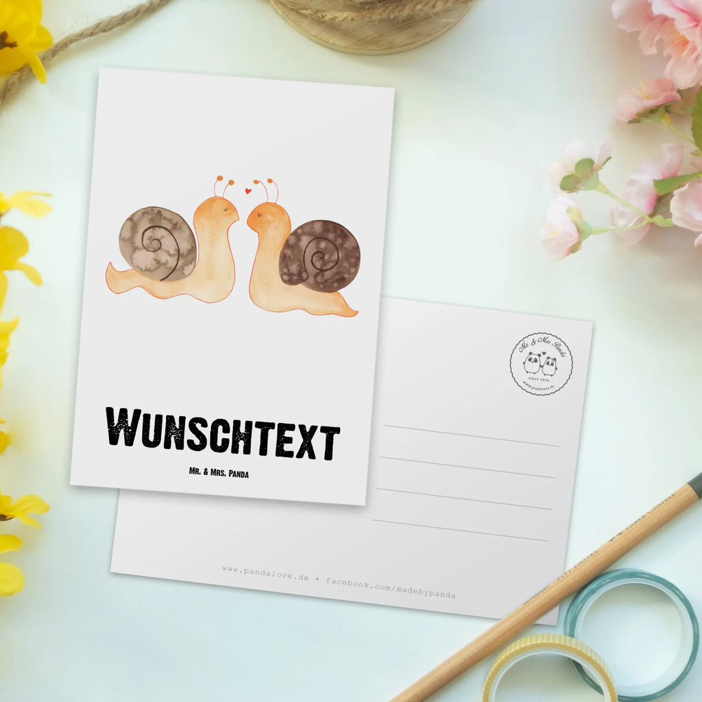 Personalisierte Postkarte Schnecken Liebe Postkarte mit Namen, Postkarte bedrucken, Postkarte mit Wunschtext, Postkarte personalisierbar, Geschenkkarte mit Namen, Grußkarte mit Namen, Karte mit Namen, Einladung mit Namen, Ansichtskarte mit Namen, Geschenkkarte mit Wunschtext, Grußkarte mit Wunschtext, Karte mit Wunschtext, Einladung mit Wunschtext, Ansichtskarte mit Wunschtext, Liebe, Partner, Freund, Freundin, Ehemann, Ehefrau, Heiraten, Verlobung, Heiratsantrag, Liebesgeschenk, Jahrestag, Hocheitstag