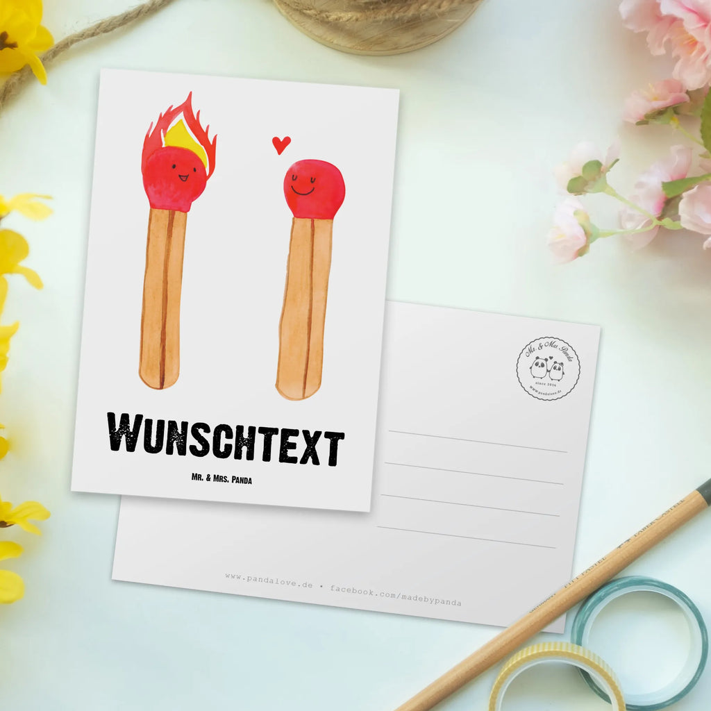 Personalisierte Postkarte Streichhölzer Postkarte mit Namen, Postkarte bedrucken, Postkarte mit Wunschtext, Postkarte personalisierbar, Geschenkkarte mit Namen, Grußkarte mit Namen, Karte mit Namen, Einladung mit Namen, Ansichtskarte mit Namen, Geschenkkarte mit Wunschtext, Grußkarte mit Wunschtext, Karte mit Wunschtext, Einladung mit Wunschtext, Ansichtskarte mit Wunschtext, Liebe, Partner, Freund, Freundin, Ehemann, Ehefrau, Heiraten, Verlobung, Heiratsantrag, Liebesgeschenk, Jahrestag, Hocheitstag, Streichhölzer