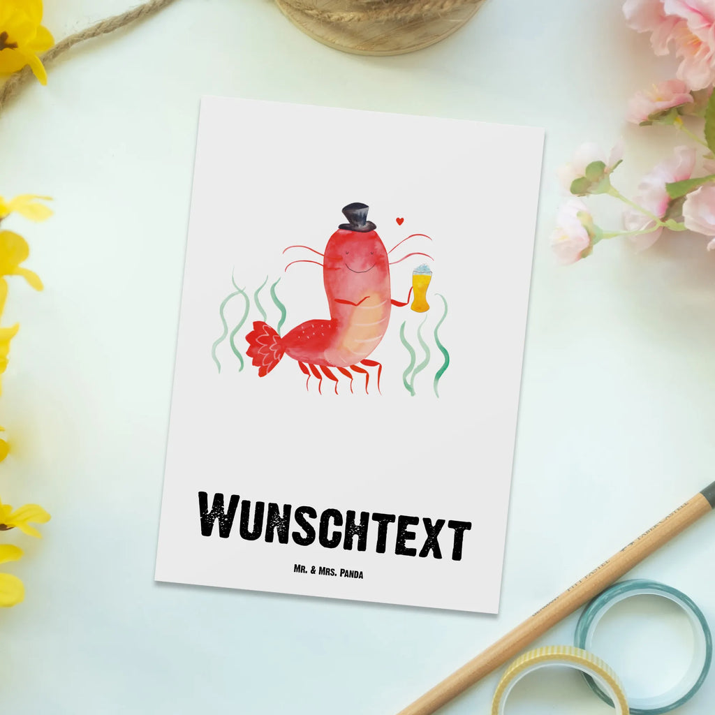 Personalisierte Postkarte Hummer mit Weizen Postkarte mit Namen, Postkarte bedrucken, Postkarte mit Wunschtext, Postkarte personalisierbar, Geschenkkarte mit Namen, Grußkarte mit Namen, Karte mit Namen, Einladung mit Namen, Ansichtskarte mit Namen, Geschenkkarte mit Wunschtext, Grußkarte mit Wunschtext, Karte mit Wunschtext, Einladung mit Wunschtext, Ansichtskarte mit Wunschtext, Meerestiere, Meer, Urlaub, Garnele, Garnelen, Bier, Kochen, Männerhaushalt, Junggeselle, Junggesellin, Bierliebhaber, Kneipe, Gasthaus, Wirtschaft