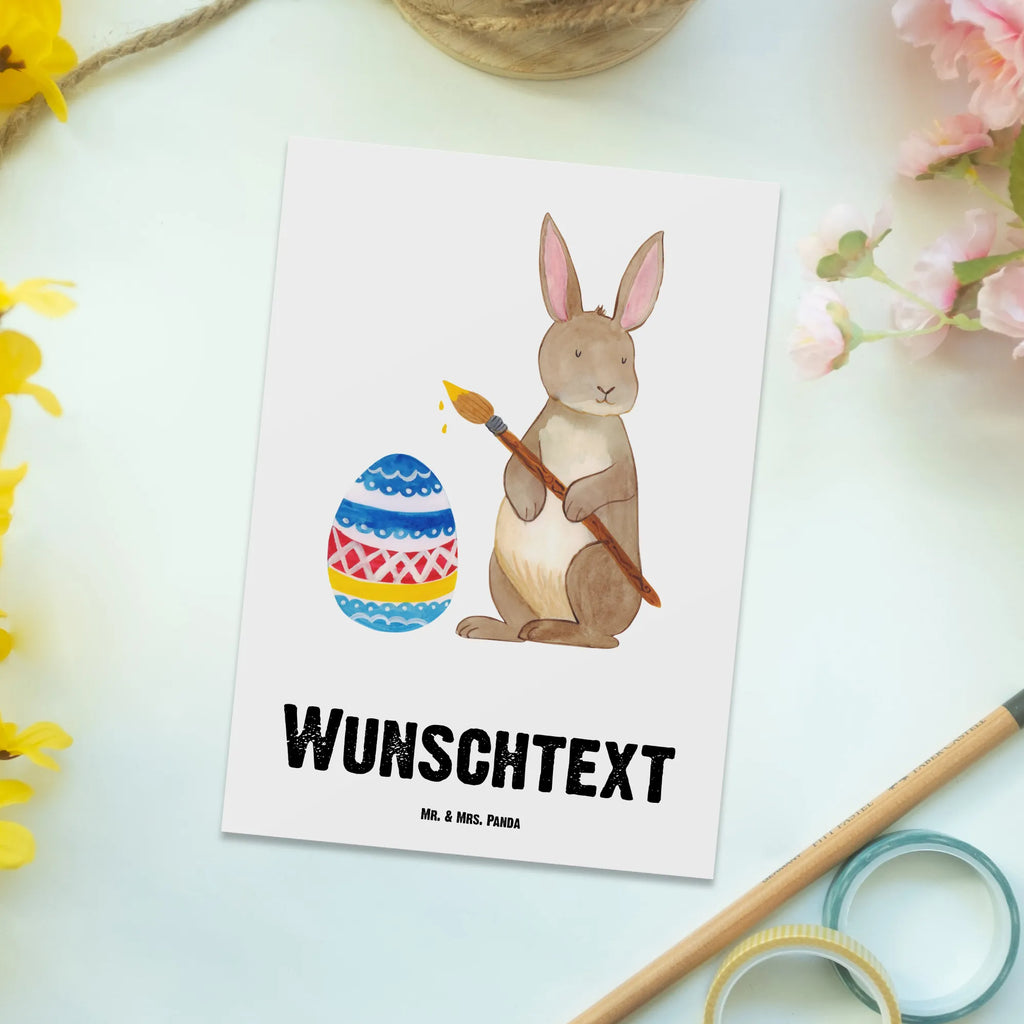 Personalisierte Postkarte Hase Eiermalen Postkarte mit Namen, Postkarte bedrucken, Postkarte mit Wunschtext, Postkarte personalisierbar, Geschenkkarte mit Namen, Grußkarte mit Namen, Karte mit Namen, Einladung mit Namen, Ansichtskarte mit Namen, Geschenkkarte mit Wunschtext, Grußkarte mit Wunschtext, Karte mit Wunschtext, Einladung mit Wunschtext, Ansichtskarte mit Wunschtext, Ostern, Osterhase, Ostergeschenke, Osternest, Osterdeko, Geschenke zu Ostern, Ostern Geschenk, Ostergeschenke Kinder, Ostern Kinder, Frohe Ostern, Ostergrüße, Osterblume, Osterei, bemalte Ostereier, Hase, Kaninchen, Eiermalen