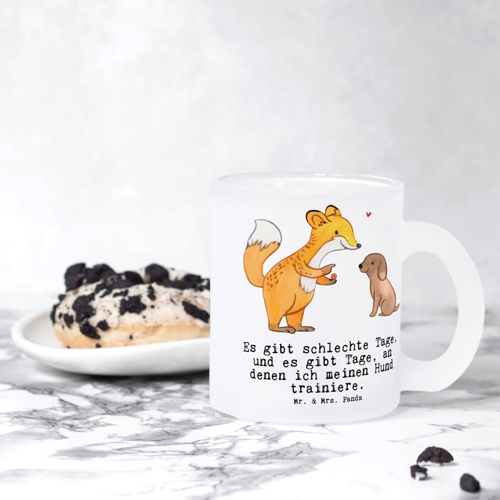 Teetasse Fuchs Hundetraining Tage Teetasse, Teeglas, Teebecher, Tasse mit Henkel, Tasse, Glas Teetasse, Teetasse aus Glas, Geschenk, Sport, Sportart, Hobby, Schenken, Danke, Dankeschön, Auszeichnung, Gewinn, Sportler, Hundetraining, Hundeerziehung, Hundeschule, Welpenschule, Hundeprüfung