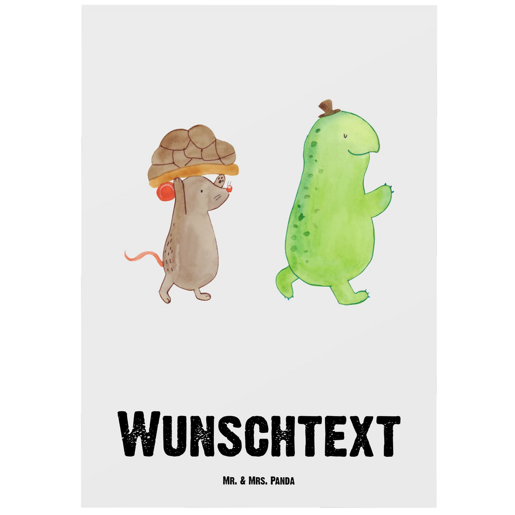 Personalisierte Postkarte Schildkröte & Maus Postkarte mit Namen, Postkarte bedrucken, Postkarte mit Wunschtext, Postkarte personalisierbar, Geschenkkarte mit Namen, Grußkarte mit Namen, Karte mit Namen, Einladung mit Namen, Ansichtskarte mit Namen, Geschenkkarte mit Wunschtext, Grußkarte mit Wunschtext, Karte mit Wunschtext, Einladung mit Wunschtext, Ansichtskarte mit Wunschtext, Schildkröte, Maus, Freunde, Freundinnen, beste Freunde, beste Freundinnen