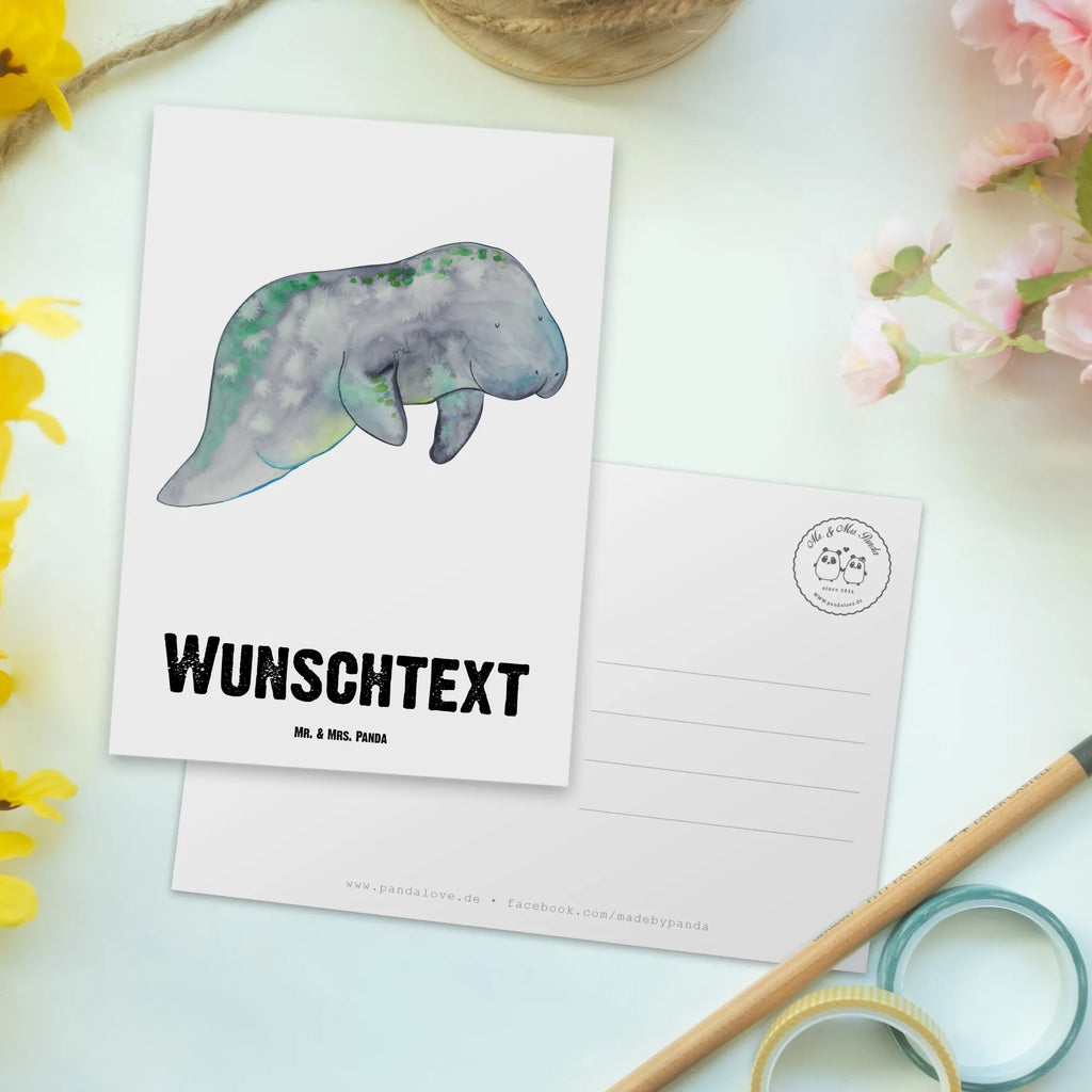 Personalisierte Postkarte Seekuh chillt Postkarte mit Namen, Postkarte bedrucken, Postkarte mit Wunschtext, Postkarte personalisierbar, Geschenkkarte mit Namen, Grußkarte mit Namen, Karte mit Namen, Einladung mit Namen, Ansichtskarte mit Namen, Geschenkkarte mit Wunschtext, Grußkarte mit Wunschtext, Karte mit Wunschtext, Einladung mit Wunschtext, Ansichtskarte mit Wunschtext, Meerestiere, Meer, Urlaub, Seekuh, Seekühe, Diät, Abnehmen, Zucker, Diätwahn, Essen, Süßigkeiten