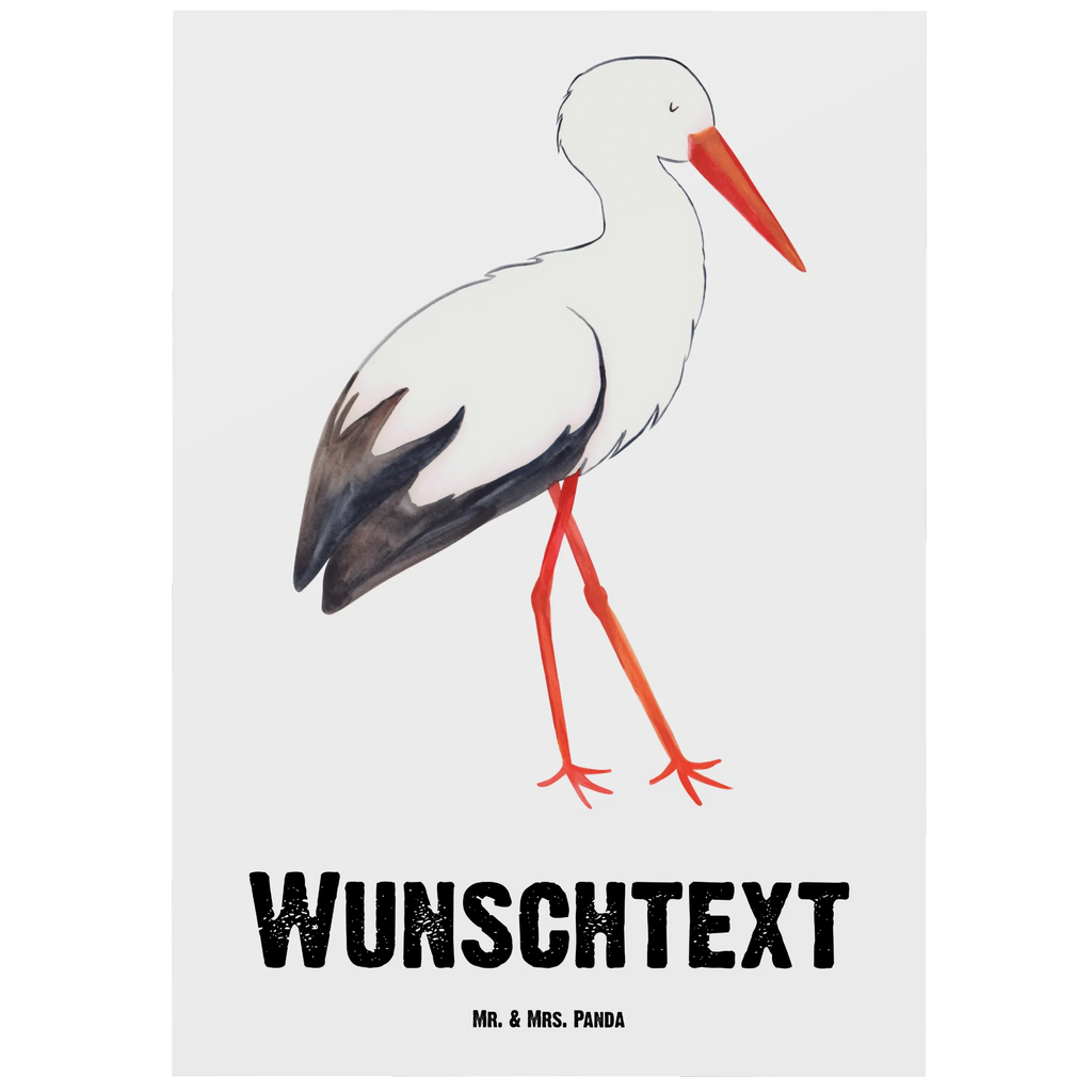 Personalisierte Postkarte Storch Postkarte mit Namen, Postkarte bedrucken, Postkarte mit Wunschtext, Postkarte personalisierbar, Geschenkkarte mit Namen, Grußkarte mit Namen, Karte mit Namen, Einladung mit Namen, Ansichtskarte mit Namen, Geschenkkarte mit Wunschtext, Grußkarte mit Wunschtext, Karte mit Wunschtext, Einladung mit Wunschtext, Ansichtskarte mit Wunschtext, Tiermotive, Gute Laune, lustige Sprüche, Tiere, Storch, Störche, Schwangerschaft, Geburt, Mutter, Mütter, Mutter werden, Schwanger, Babybauch, Baby