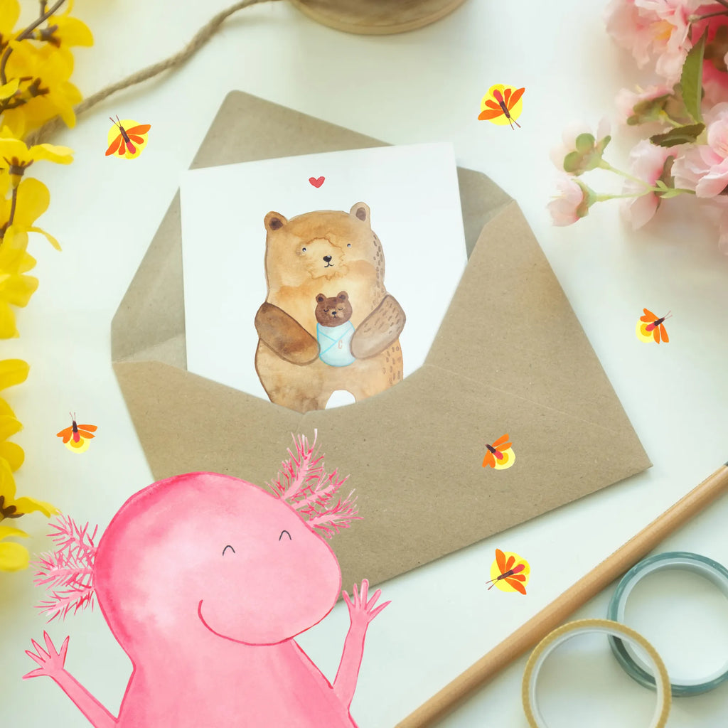 Personalisierte Grußkarte Bär mit Baby Personalisierte Grußkarte, Personalisiertere Klappkarte, Personalisierte Einladungskarte, Personalisierte Glückwunschkarte, Personalisierte Hochzeitskarte, Personalisierte Geburtstagskarte, Grußkarte mit Namen, Grußkarte selber drucken, Grußkarte selbst gestalten, Grußkarte mit persönlichen Nachrichten, Grußkarte als Geldgeschenk, Grußkarten personalisiert, Personalisierte Karte, Bär, Teddy, Teddybär, Eltern, Mutter, Baby, Taufe, Geburt, Nichte, Neffe, Enkel, Enkelin, Täufling, Geburtstag, Glückwunsch