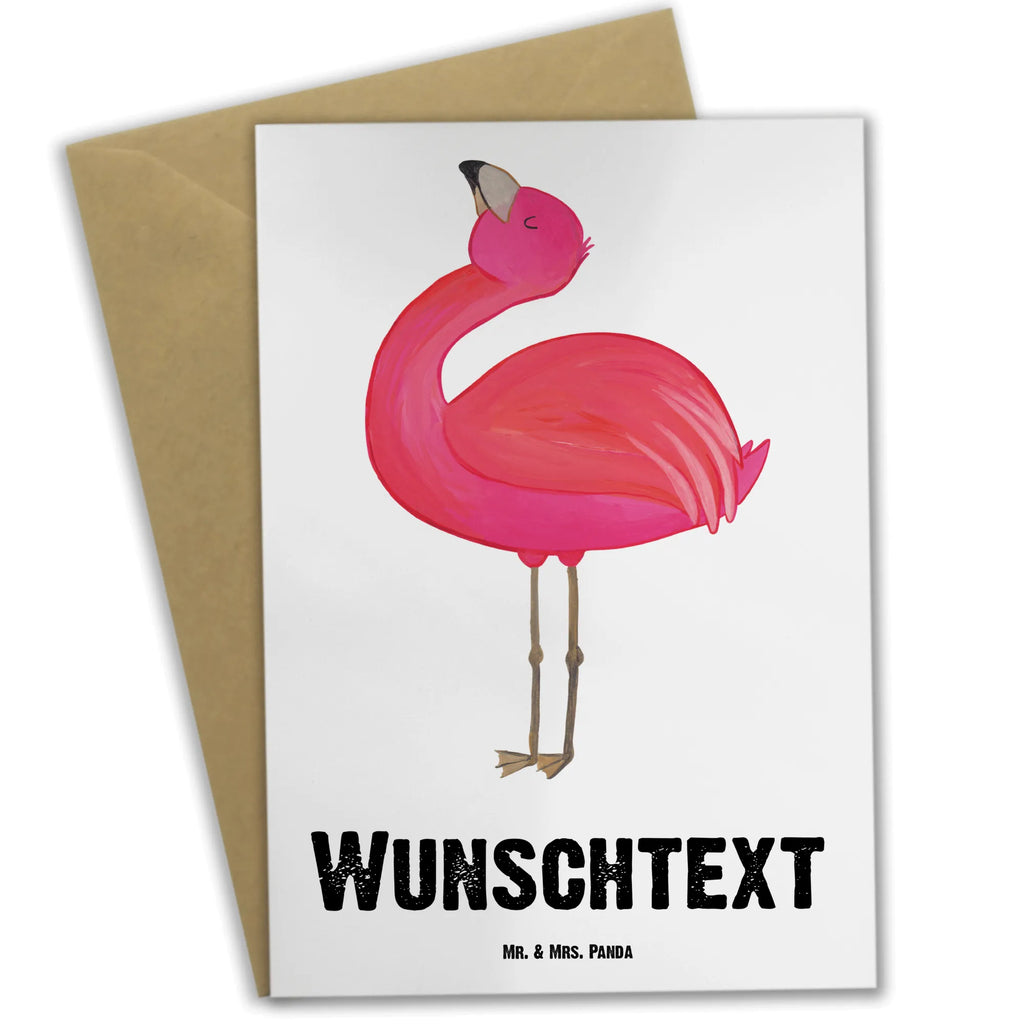 Personalisierte Grußkarte Flamingo stolz Personalisierte Grußkarte, Personalisiertere Klappkarte, Personalisierte Einladungskarte, Personalisierte Glückwunschkarte, Personalisierte Hochzeitskarte, Personalisierte Geburtstagskarte, Grußkarte mit Namen, Grußkarte selber drucken, Grußkarte selbst gestalten, Grußkarte mit persönlichen Nachrichten, Grußkarte als Geldgeschenk, Grußkarten personalisiert, Personalisierte Karte, Flamingo, stolz, Freude, Selbstliebe, Selbstakzeptanz, Freundin, beste Freundin, Tochter, Mama, Schwester