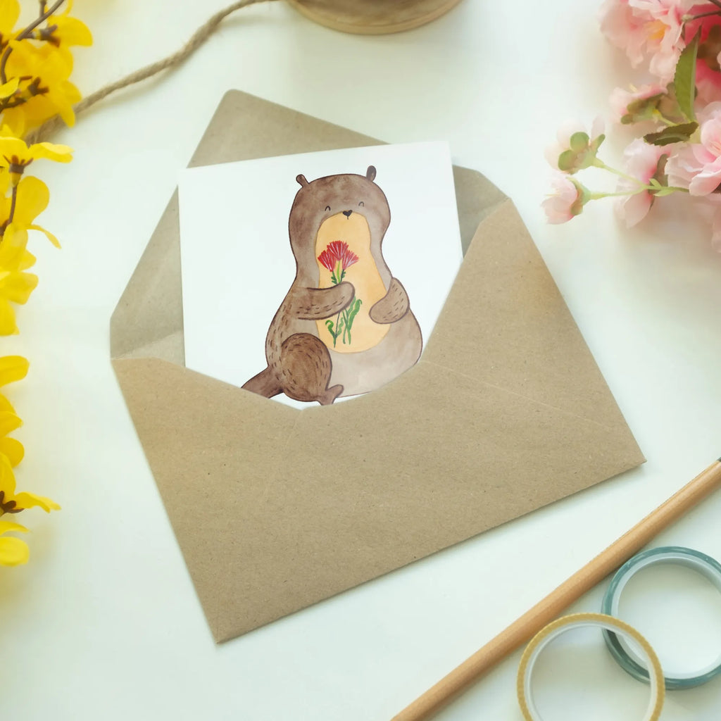 Personalisierte Grußkarte Otter Blumenstrauß Personalisierte Grußkarte, Personalisiertere Klappkarte, Personalisierte Einladungskarte, Personalisierte Glückwunschkarte, Personalisierte Hochzeitskarte, Personalisierte Geburtstagskarte, Grußkarte mit Namen, Grußkarte selber drucken, Grußkarte selbst gestalten, Grußkarte mit persönlichen Nachrichten, Grußkarte als Geldgeschenk, Grußkarten personalisiert, Personalisierte Karte, Otter, Fischotter, Seeotter, Otter Seeotter See Otter