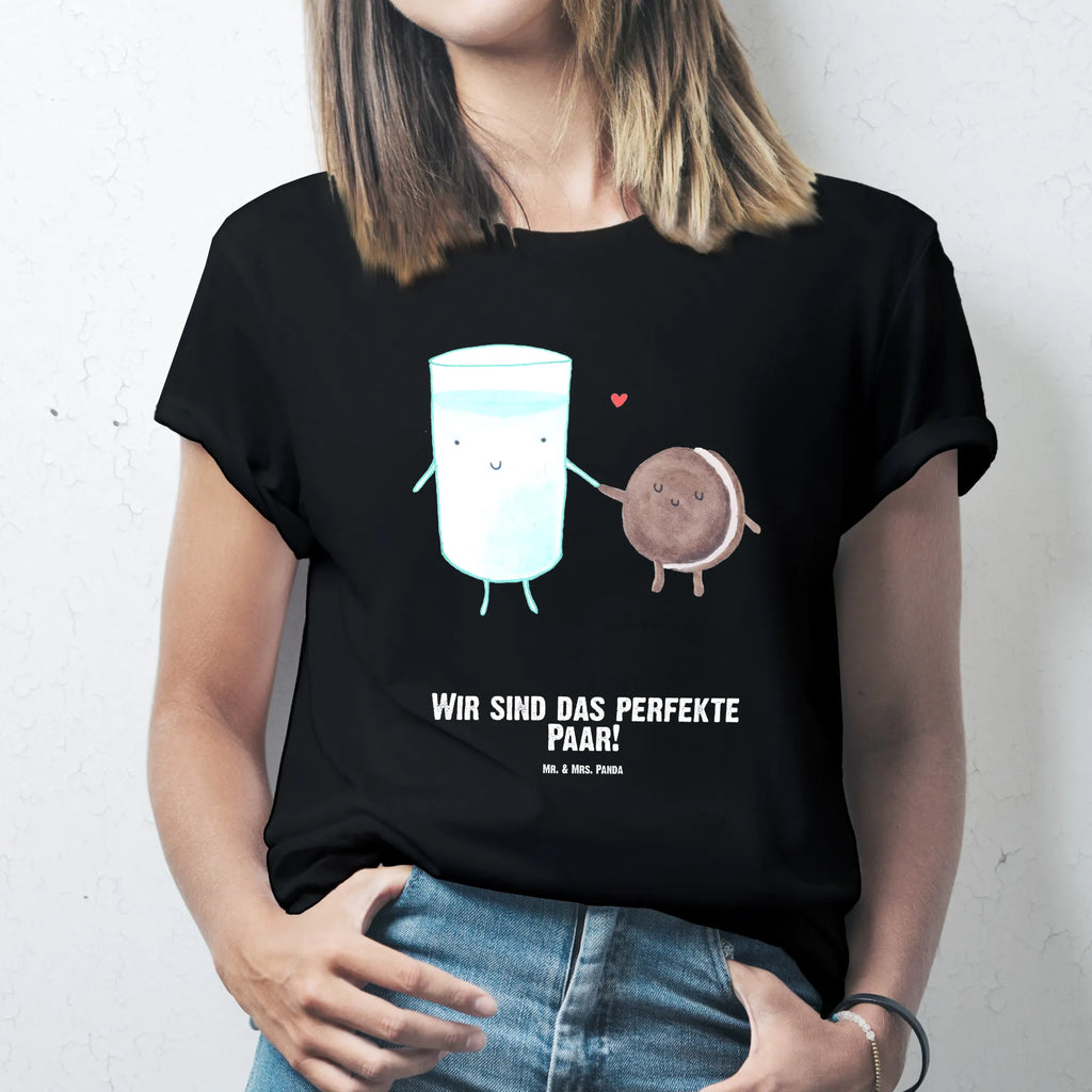 Personalisiertes T-Shirt Milch & Keks T-Shirt Personalisiert, T-Shirt mit Namen, T-Shirt mit Aufruck, Männer, Frauen, Wunschtext, Bedrucken, Tiermotive, Gute Laune, lustige Sprüche, Tiere, Milk, Cookie, Milch, Keks, Kekse, Kaffee, Einladung Frühstück, Motiv süß, romantisch, perfektes Paar