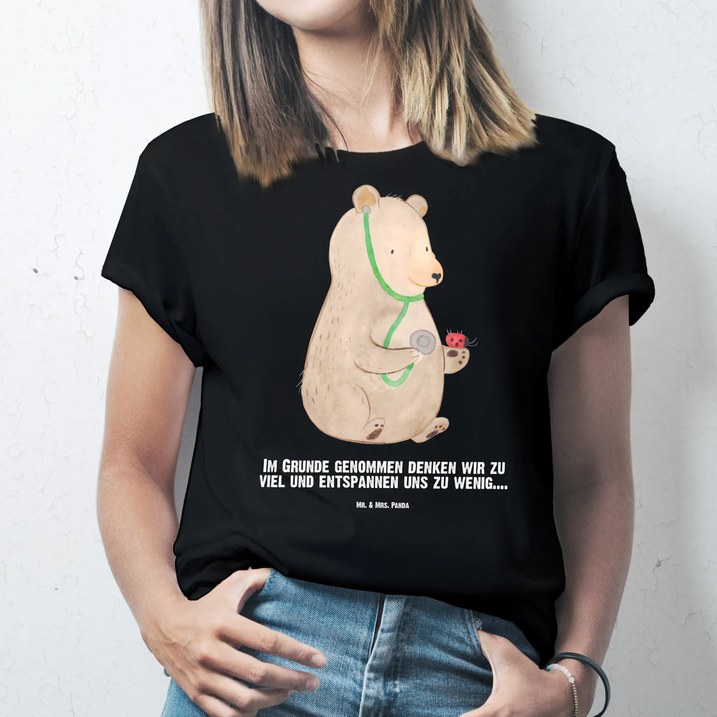 Personalisiertes T-Shirt Bär Arzt T-Shirt Personalisiert, T-Shirt mit Namen, T-Shirt mit Aufruck, Männer, Frauen, Wunschtext, Bedrucken, Bär, Teddy, Teddybär, Arzt, Ärztin, Doktor, Professor, Doktorin, Professorin