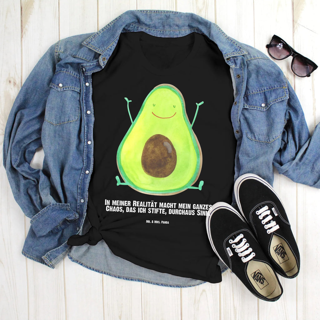 Personalisiertes T-Shirt Avocado Happy T-Shirt Personalisiert, T-Shirt mit Namen, T-Shirt mit Aufruck, Männer, Frauen, Wunschtext, Bedrucken, Avocado, Veggie, Vegan, Gesund, Chaos