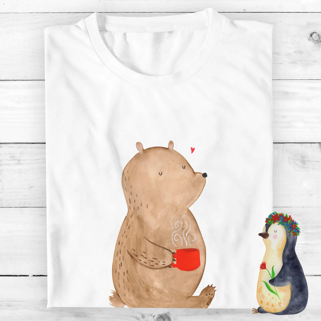 Personalisiertes T-Shirt Bär Kaffee T-Shirt Personalisiert, T-Shirt mit Namen, T-Shirt mit Aufruck, Männer, Frauen, Wunschtext, Bedrucken, Bär, Teddy, Teddybär, Kaffee, Coffee, Bären, guten Morgen, Morgenroutine, Welt erobern, Welt retten, Motivation