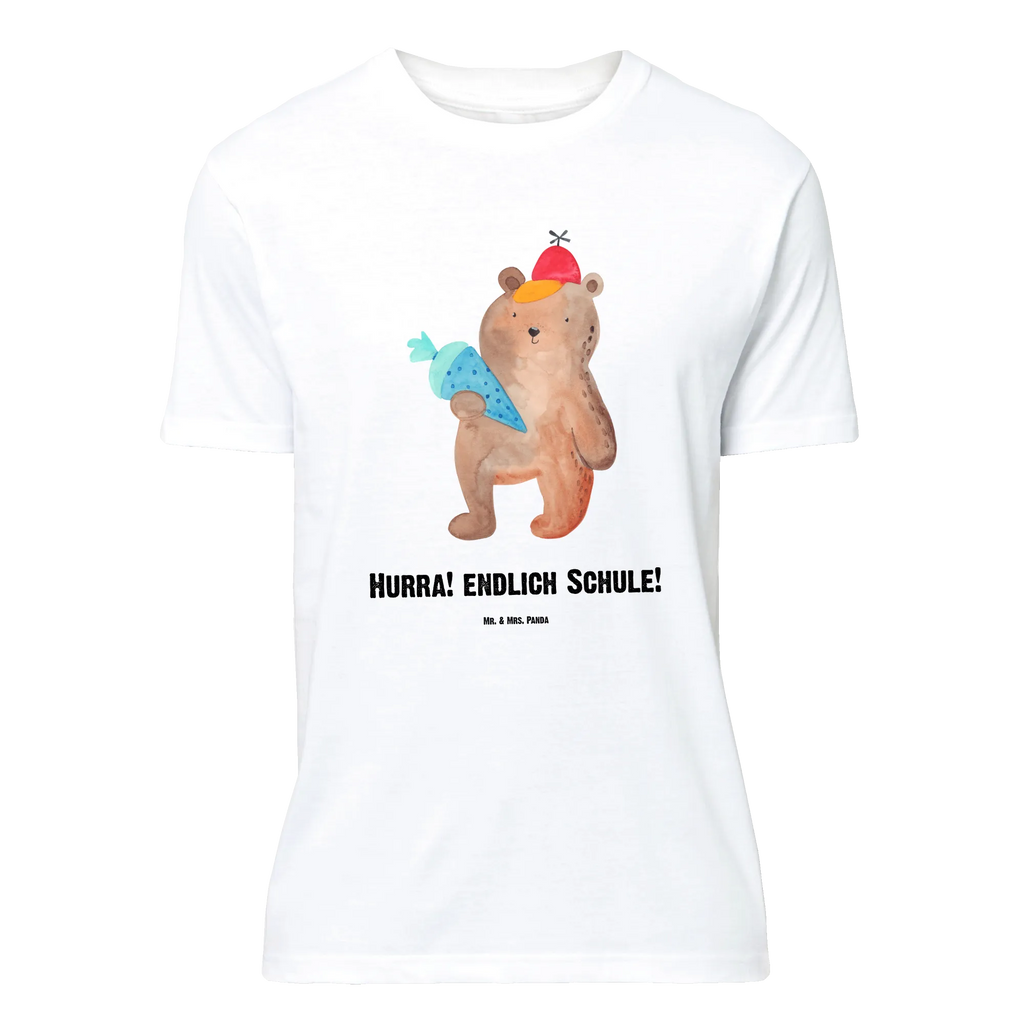 Personalisiertes T-Shirt Bär Schultüte T-Shirt Personalisiert, T-Shirt mit Namen, T-Shirt mit Aufruck, Männer, Frauen, Wunschtext, Bedrucken, Bär, Teddy, Teddybär, Bär Motiv, Schultüte, Erster Schultag Geschenk, Einschulung Geschenk, Schule Geschenk, Grundschule, Schulanfang, Schulbeginn