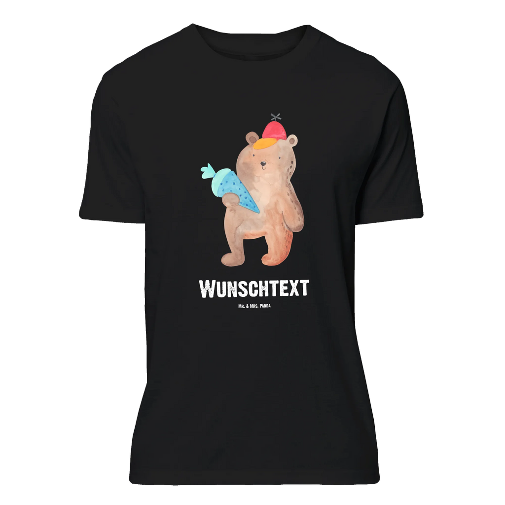 Personalisiertes T-Shirt Bär Schultüte T-Shirt Personalisiert, T-Shirt mit Namen, T-Shirt mit Aufruck, Männer, Frauen, Wunschtext, Bedrucken, Bär, Teddy, Teddybär, Bär Motiv, Schultüte, Erster Schultag Geschenk, Einschulung Geschenk, Schule Geschenk, Grundschule, Schulanfang, Schulbeginn