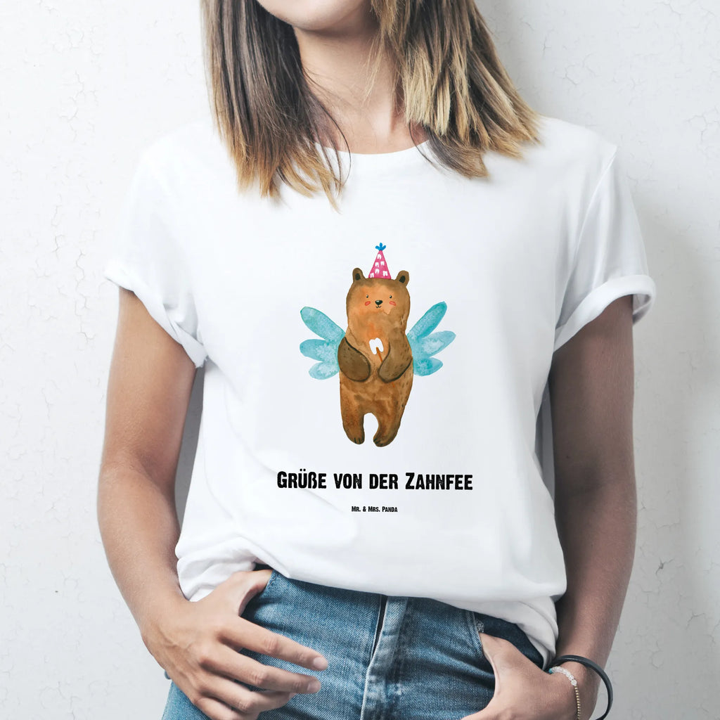 Personalisiertes T-Shirt Zahnfee Bär T-Shirt Personalisiert, T-Shirt mit Namen, T-Shirt mit Aufruck, Männer, Frauen, Wunschtext, Bedrucken, Bär, Teddy, Teddybär, Zahnfee, Fee, Milchzahn, Erster Zahn