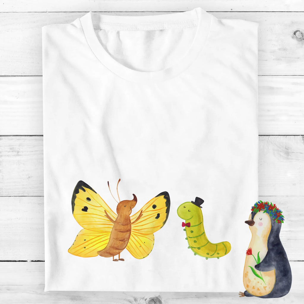 Personalisiertes T-Shirt Raupe & Schmetterling T-Shirt Personalisiert, T-Shirt mit Namen, T-Shirt mit Aufruck, Männer, Frauen, Wunschtext, Bedrucken, Tiermotive, Gute Laune, lustige Sprüche, Tiere, Raupe, Schmetterling, Zitronenfalter, Entwicklung, Erwachsen werden, Kokon, Hut, Hütchen, Schönheit, Aufwachsen