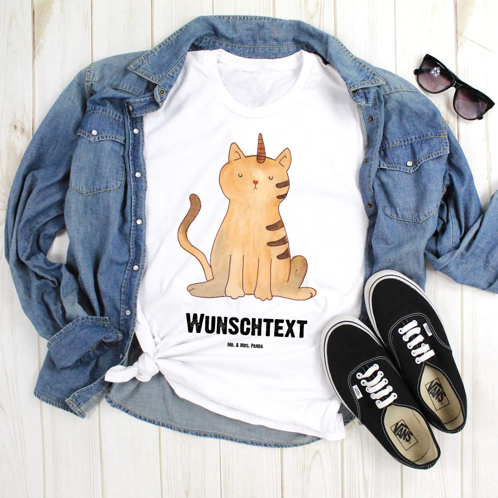 Personalisiertes T-Shirt Einhorn Katze T-Shirt Personalisiert, T-Shirt mit Namen, T-Shirt mit Aufruck, Männer, Frauen, Wunschtext, Bedrucken, Einhorn, Einhörner, Einhorn Deko, Unicorn, Katzer, Mieze, Regenbogen, Glitzer, Einhornpower, Erwachsenwerden, Katze, Katzenhorn, Einhornkatze, Kittyhorn