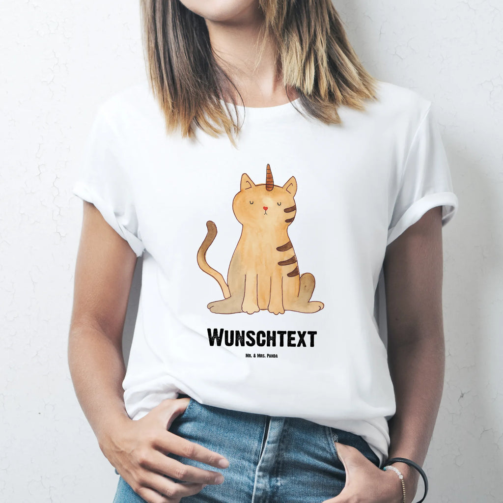 Personalisiertes T-Shirt Einhorn Katze T-Shirt Personalisiert, T-Shirt mit Namen, T-Shirt mit Aufruck, Männer, Frauen, Wunschtext, Bedrucken, Einhorn, Einhörner, Einhorn Deko, Unicorn, Katzer, Mieze, Regenbogen, Glitzer, Einhornpower, Erwachsenwerden, Katze, Katzenhorn, Einhornkatze, Kittyhorn