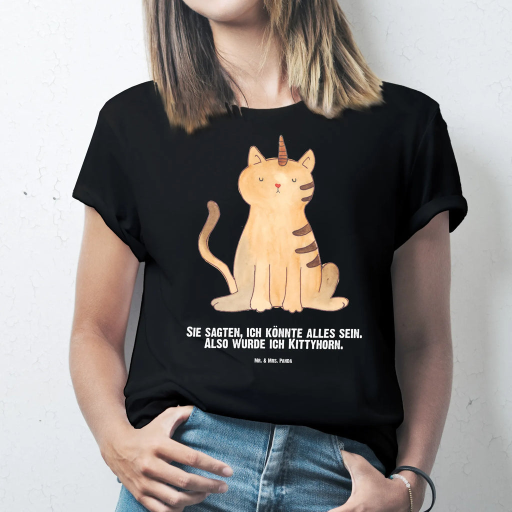 Personalisiertes T-Shirt Einhorn Katze T-Shirt Personalisiert, T-Shirt mit Namen, T-Shirt mit Aufruck, Männer, Frauen, Wunschtext, Bedrucken, Einhorn, Einhörner, Einhorn Deko, Pegasus, Unicorn, Katzer, Mieze, Regenbogen, Glitzer, Einhornpower, Erwachsenwerden, Katze, Katzenhorn, Einhornkatze, Kittyhorn