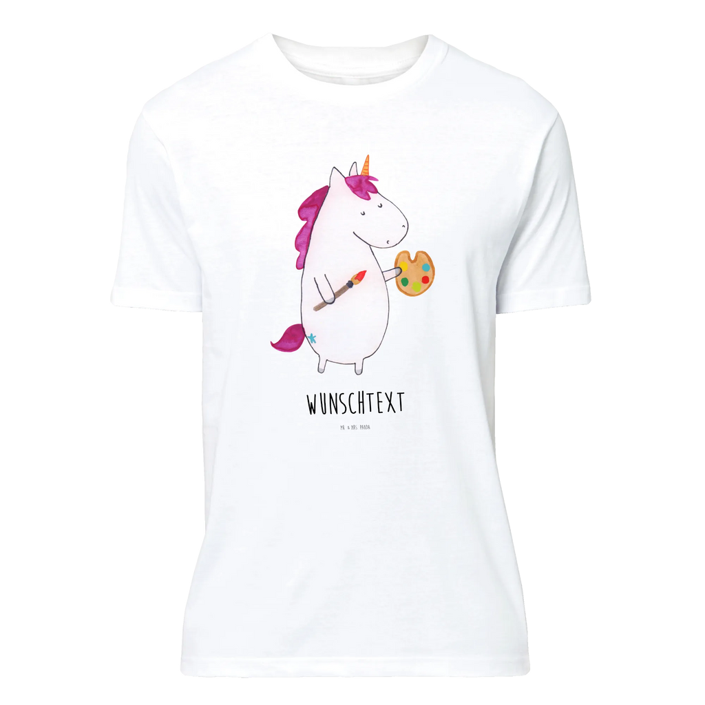 Personalisiertes T-Shirt Einhorn Künstler T-Shirt Personalisiert, T-Shirt mit Namen, T-Shirt mit Aufruck, Männer, Frauen, Wunschtext, Bedrucken, Einhorn, Einhörner, Einhorn Deko, Unicorn, Englisch, Künstler, Artist, Malen, Zeichnen, Welt, Farbe, Stift, Pinsel, Geschenk, Maler