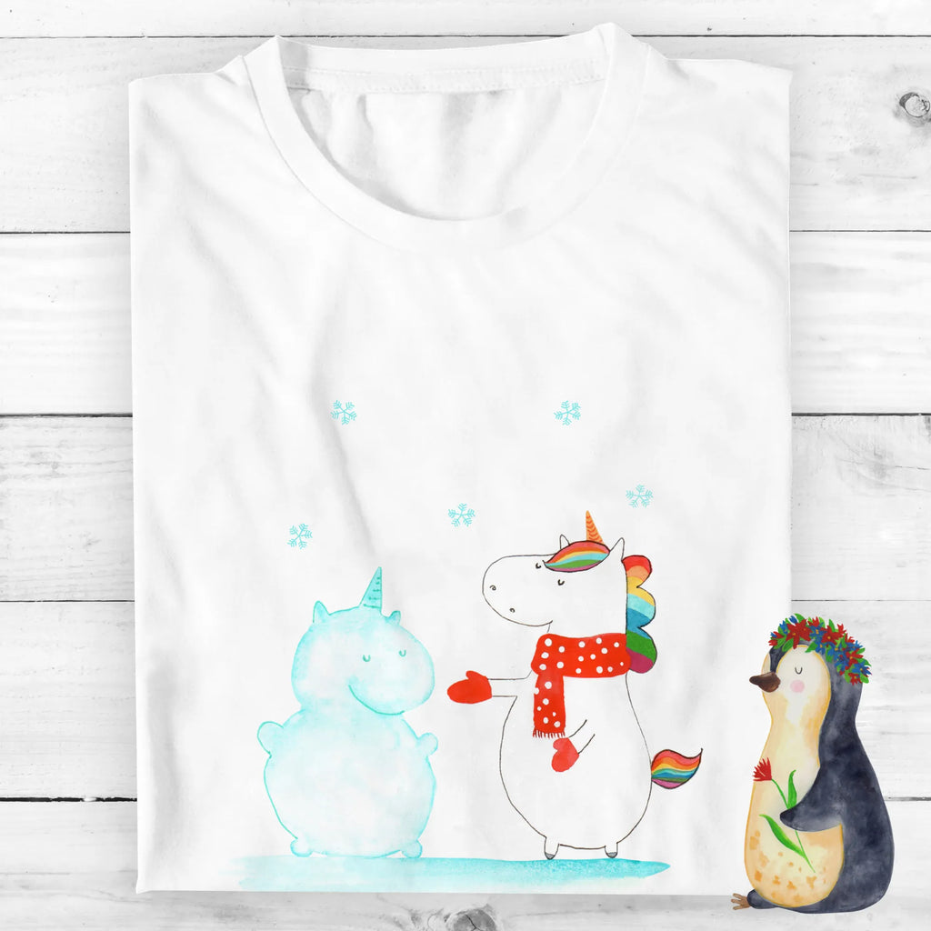 Personalisiertes T-Shirt Einhorn Schneemann T-Shirt Personalisiert, T-Shirt mit Namen, T-Shirt mit Aufruck, Männer, Frauen, Wunschtext, Bedrucken, Einhorn, Einhörner, Einhorn Deko, Pegasus, Unicorn, Schneemann, Winter, Schnee, Kuchen, Weihnachten, kalt, Mütze, Handschuhe, X-Mas