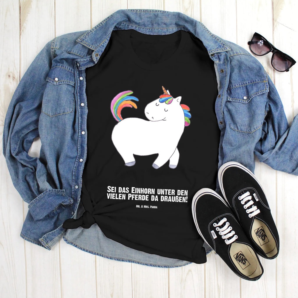 Personalisiertes T-Shirt Einhorn stolzierend T-Shirt Personalisiert, T-Shirt mit Namen, T-Shirt mit Aufruck, Männer, Frauen, Wunschtext, Bedrucken, Einhorn, Einhörner, Einhorn Deko, Unicorn, stolz, anders, bunt, Pferd, Reiter, Reiten, Freundin, Geschenk