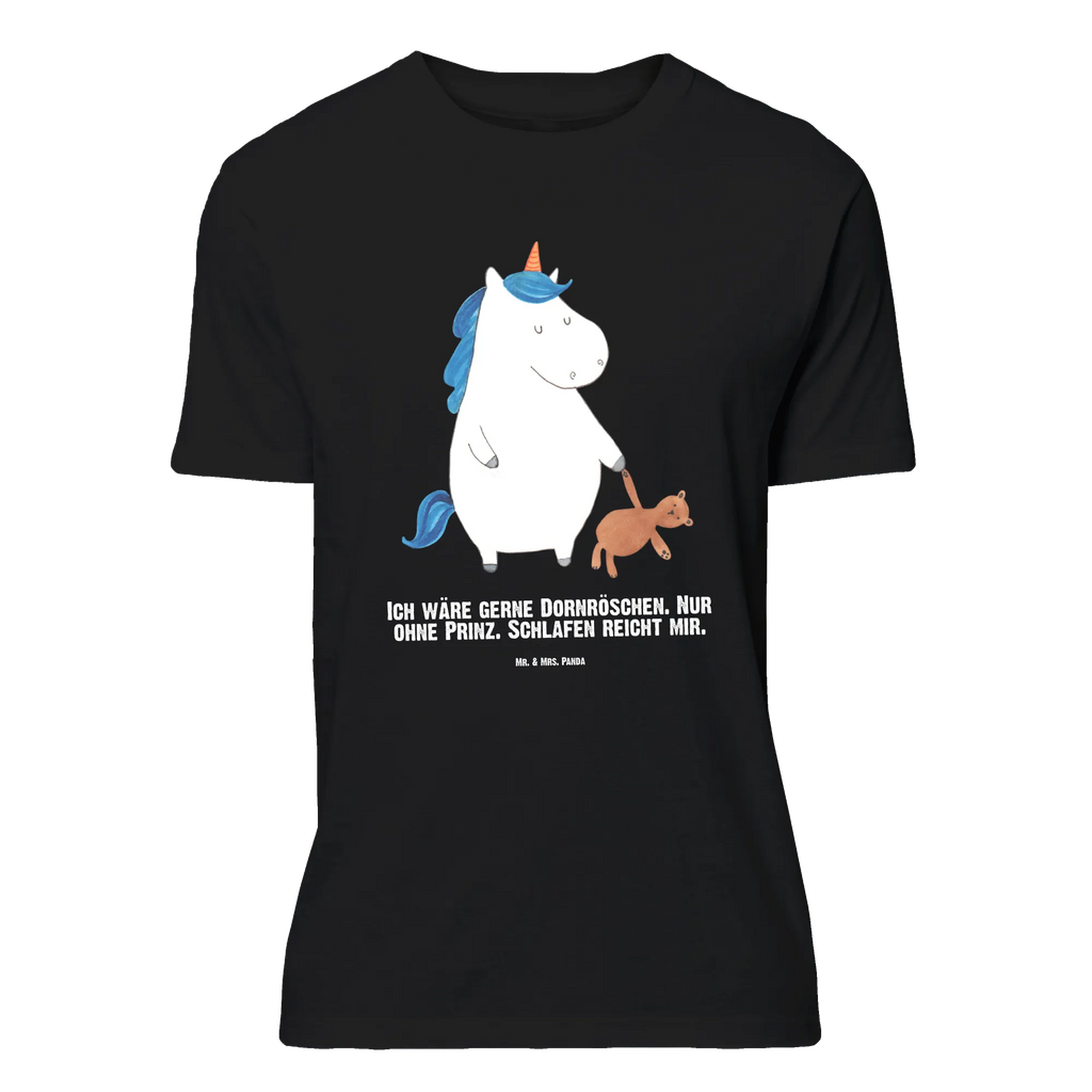 Personalisiertes T-Shirt Einhorn Teddy T-Shirt Personalisiert, T-Shirt mit Namen, T-Shirt mit Aufruck, Männer, Frauen, Wunschtext, Bedrucken, Einhorn, Einhörner, Einhorn Deko, Unicorn, schlafen, gute Nacht, Single, Bett, Träumen, Freundin, Singleleben