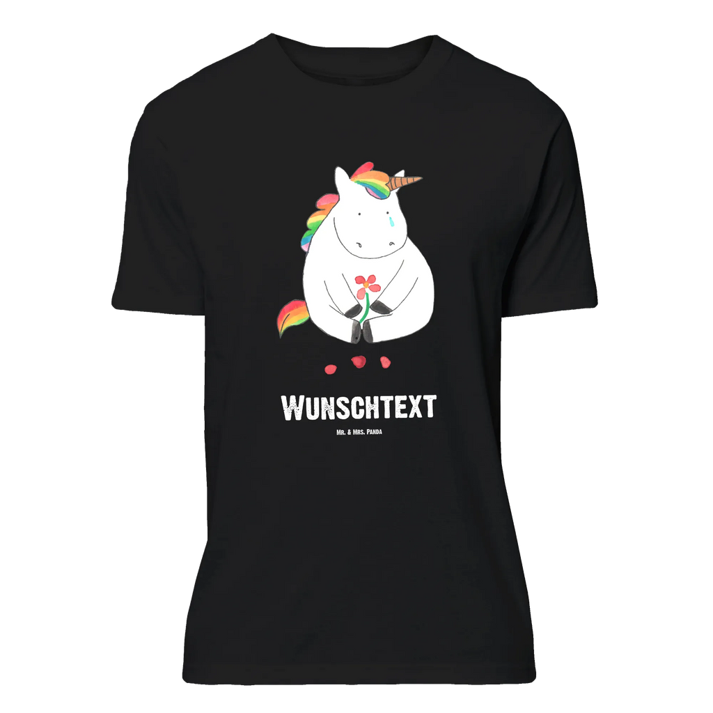 Personalisiertes T-Shirt Einhorn Traurig T-Shirt Personalisiert, T-Shirt mit Namen, T-Shirt mit Aufruck, Männer, Frauen, Wunschtext, Bedrucken, Einhorn, Einhörner, Einhorn Deko, Pegasus, Unicorn, Glitzer, Trösten. Freundschaft, Freunde, Liebe, Trauer, Grußkarte, Blume