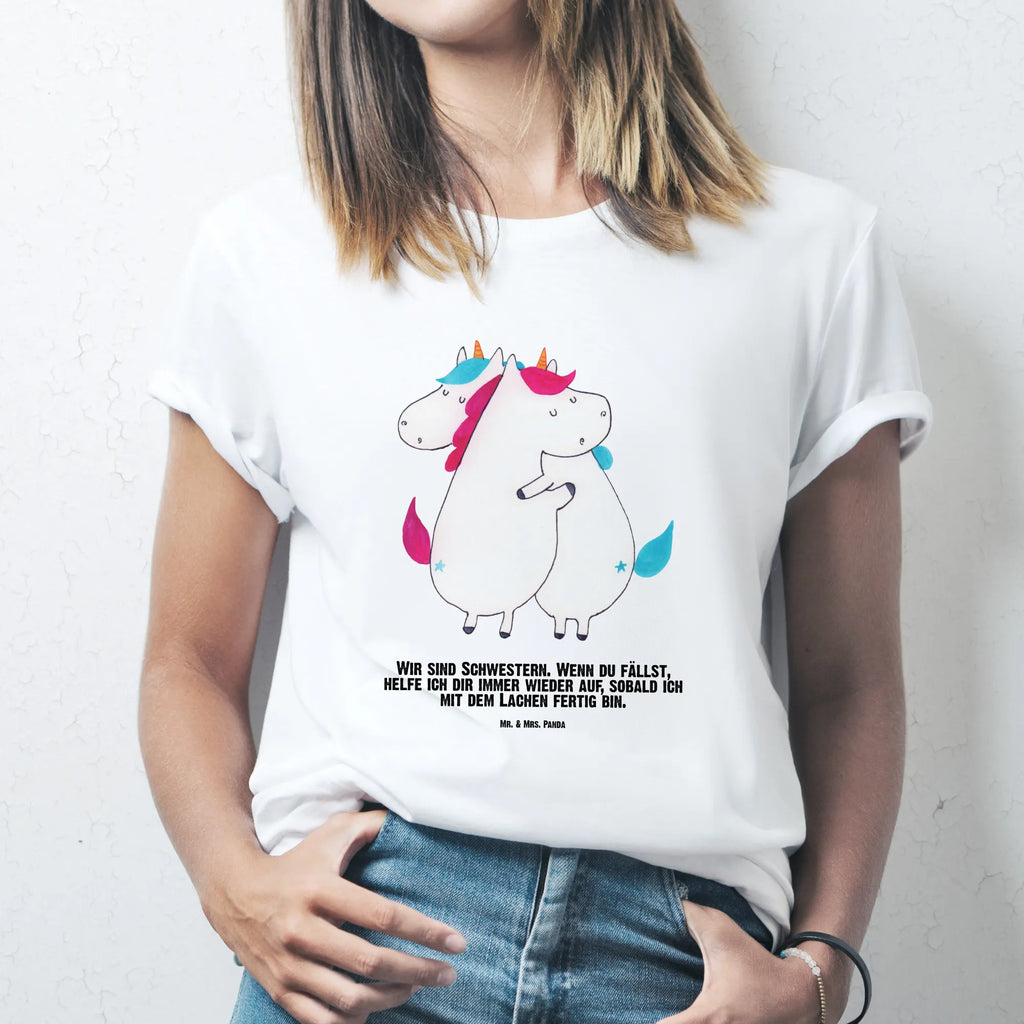 Personalisiertes T-Shirt Einhörner Umarmen T-Shirt Personalisiert, T-Shirt mit Namen, T-Shirt mit Aufruck, Männer, Frauen, Wunschtext, Bedrucken, Einhorn, Einhörner, Einhorn Deko, Pegasus, Unicorn, Freundinnen, Freundin, BFF, Schwester, Schwestern, Familie, Geschwister, Sister, Liebe