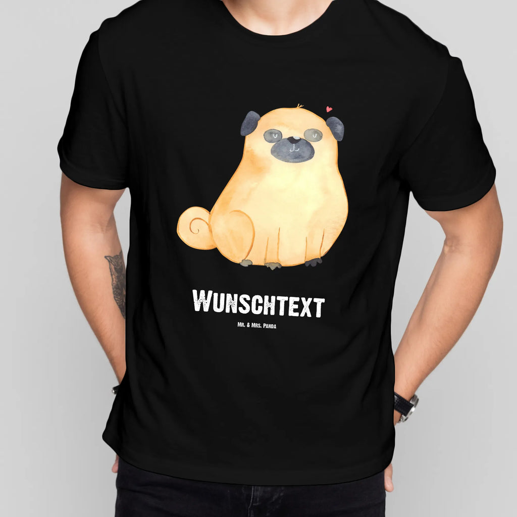 Personalisiertes T-Shirt Mops T-Shirt Personalisiert, T-Shirt mit Namen, T-Shirt mit Aufruck, Männer, Frauen, Wunschtext, Bedrucken, Hund, Hundemotiv, Haustier, Hunderasse, Tierliebhaber, Hundebesitzer, Sprüche, Mops, Liebe, Hundeliebe