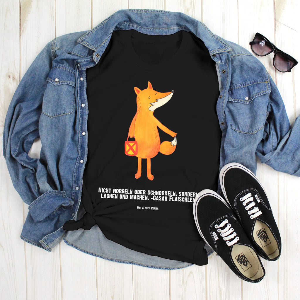 Personalisiertes T-Shirt Fuchs Laterne T-Shirt Personalisiert, T-Shirt mit Namen, T-Shirt mit Aufruck, Männer, Frauen, Wunschtext, Bedrucken, Fuchs, Füchse, Spruch trösten, Liebeskummer Spruch, Laterne, Sankt Martin, Laternenumzug, Aufmuntern, Cäsar Otto Hugo Flaischlen