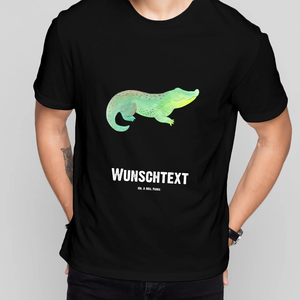 Personalisiertes T-Shirt Krokodil T-Shirt Personalisiert, T-Shirt mit Namen, T-Shirt mit Aufruck, Männer, Frauen, Wunschtext, Bedrucken, Meerestiere, Meer, Urlaub, Krokodil, Krokodile, verrückt sein, spontan sein, Abenteuerlust, Reiselust, Freundin, beste Freundin, Lieblingsmensch