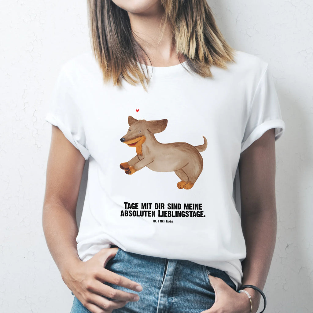 Personalisiertes T-Shirt Hund Dackel fröhlich T-Shirt Personalisiert, T-Shirt mit Namen, T-Shirt mit Aufruck, Männer, Frauen, Wunschtext, Bedrucken, Hund, Hundemotiv, Haustier, Hunderasse, Tierliebhaber, Hundebesitzer, Sprüche, Hunde, Dackel, Dachshund, happy dog