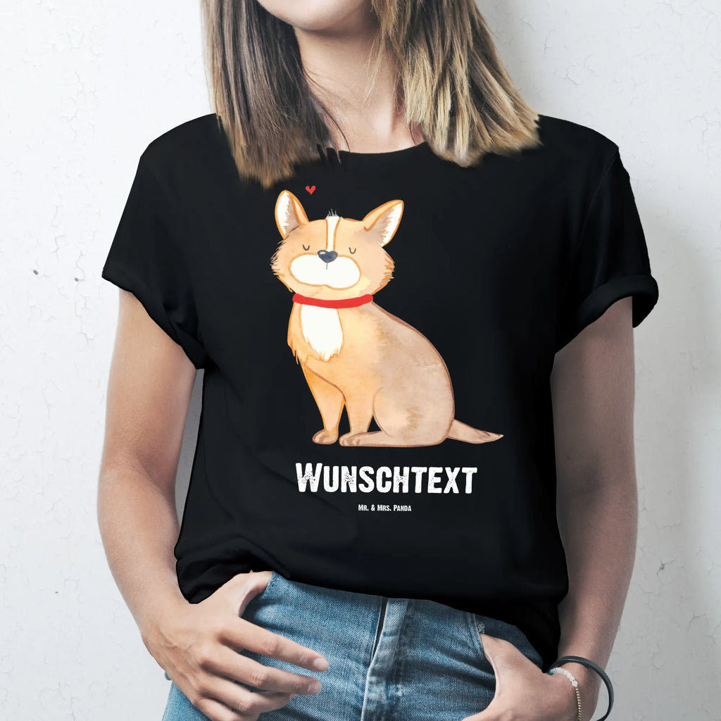 Personalisiertes T-Shirt Hundeglück T-Shirt Personalisiert, T-Shirt mit Namen, T-Shirt mit Aufruck, Männer, Frauen, Wunschtext, Bedrucken, Hund, Hundemotiv, Haustier, Hunderasse, Tierliebhaber, Hundebesitzer, Sprüche, Corgie, Hundeliebe, Spruch, Hundemama, Liebe