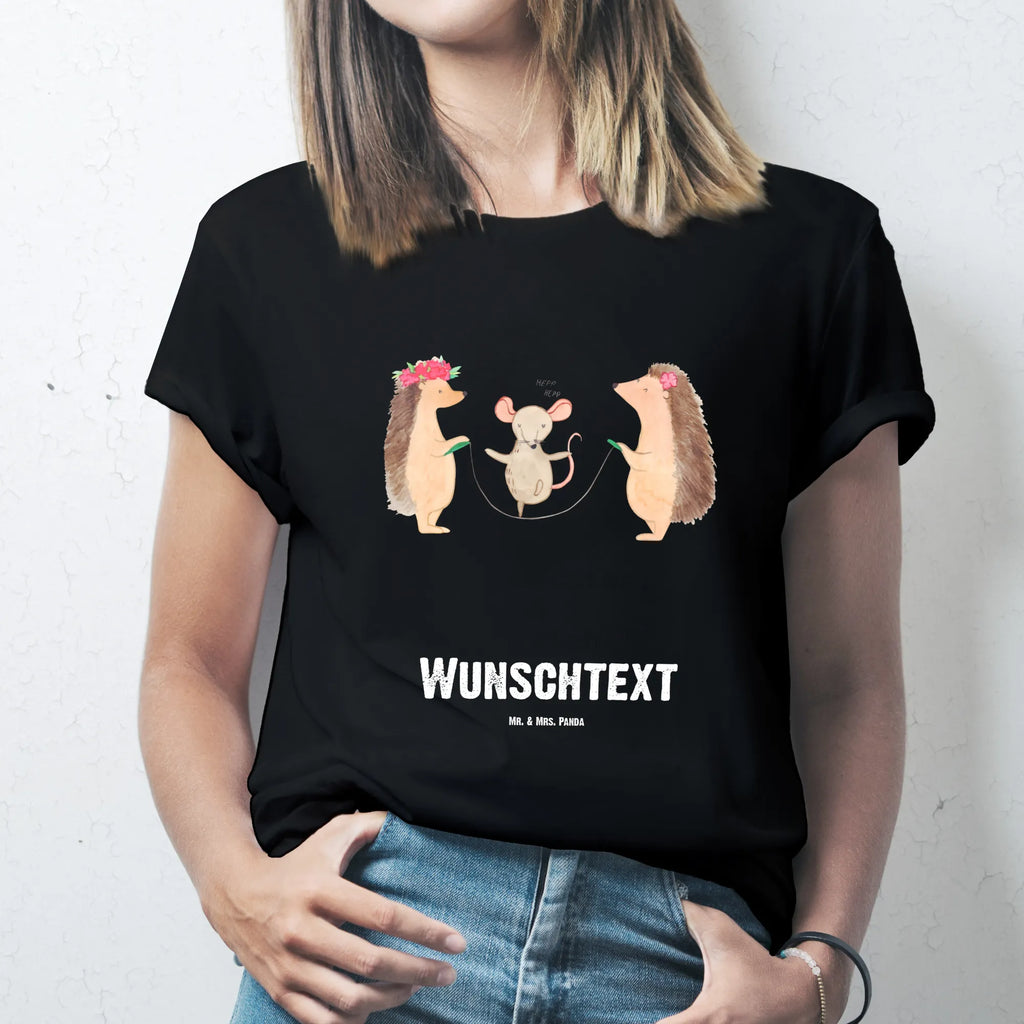 Personalisiertes T-Shirt Igel Seilhüpfen T-Shirt Personalisiert, T-Shirt mit Namen, T-Shirt mit Aufruck, Männer, Frauen, Wunschtext, Bedrucken, Tiermotive, Gute Laune, lustige Sprüche, Tiere, Igel, Maus, Seilspringen, Seilhüpfen, Kinder, Kindergarten