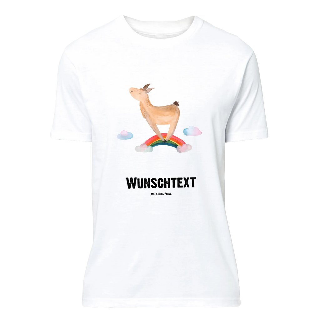 Personalisiertes T-Shirt Lama Regenbogen T-Shirt Personalisiert, T-Shirt mit Namen, T-Shirt mit Aufruck, Männer, Frauen, Wunschtext, Bedrucken, Lama, Alpaka, Lamas, Regenbogen, Haters gonna hate, Haters, Selbstständig, Außenseiter, Schule, Abi, Hobby, Wolkenland, Freiheit