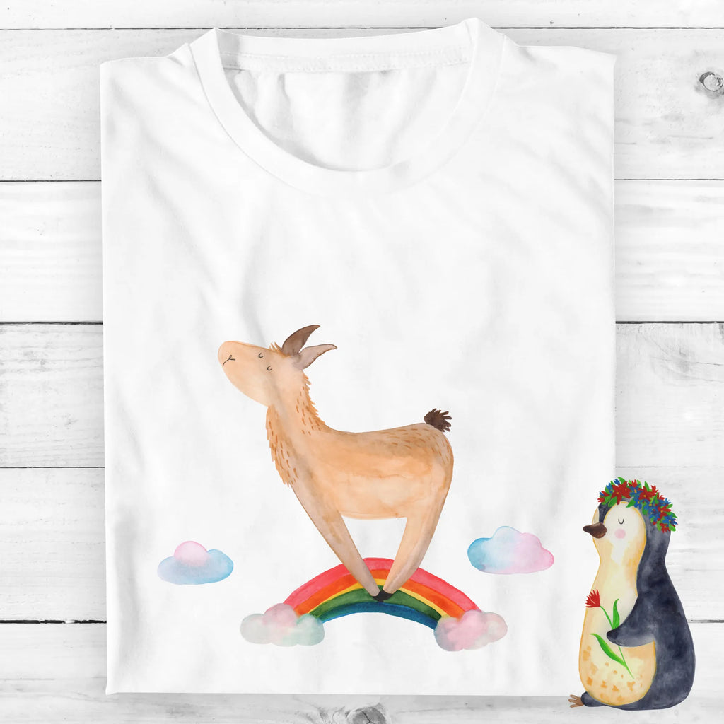 Personalisiertes T-Shirt Lama Regenbogen T-Shirt Personalisiert, T-Shirt mit Namen, T-Shirt mit Aufruck, Männer, Frauen, Wunschtext, Bedrucken, Lama, Alpaka, Lamas, Regenbogen, Haters gonna hate, Haters, Selbstständig, Außenseiter, Schule, Abi, Hobby, Wolkenland, Freiheit