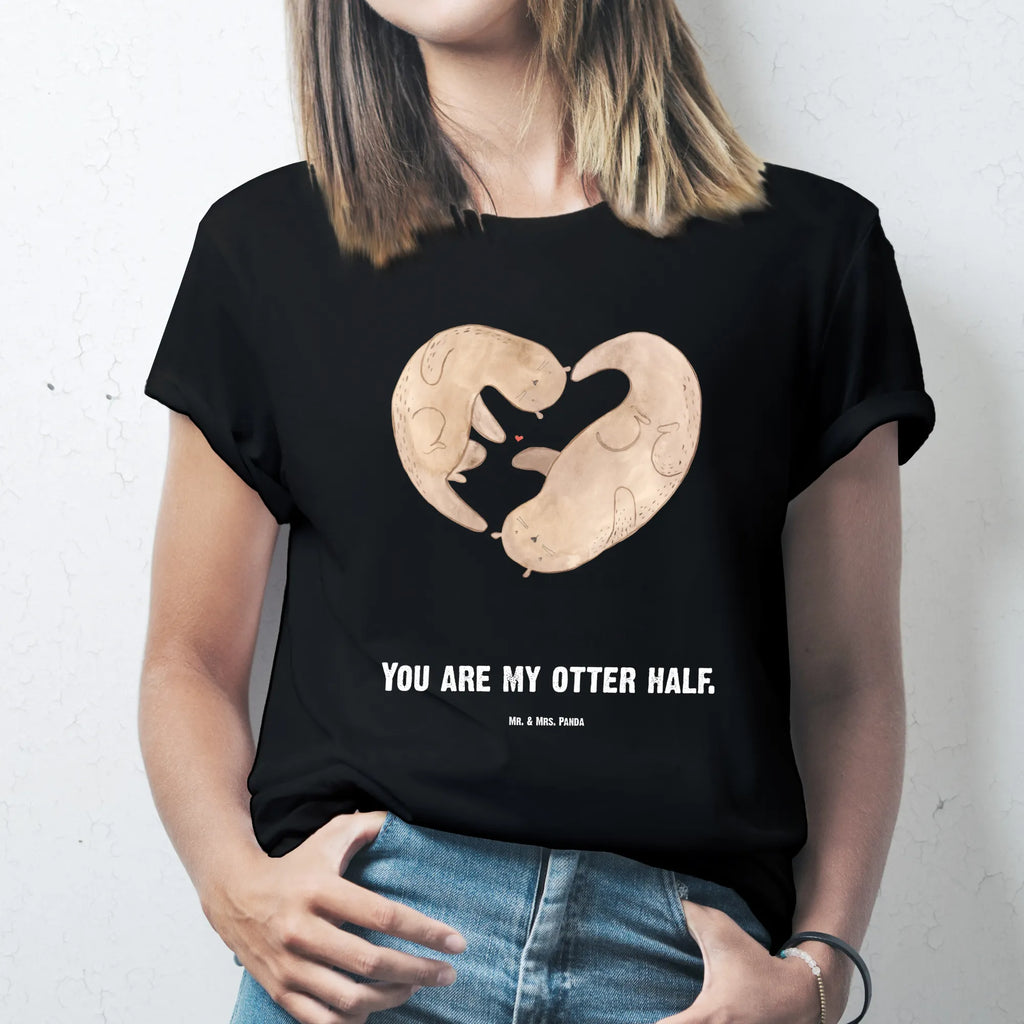 Personalisiertes T-Shirt Otter Herz T-Shirt Personalisiert, T-Shirt mit Namen, T-Shirt mit Aufruck, Männer, Frauen, Wunschtext, Bedrucken, Otter, Fischotter, Seeotter, Liebe, Herz, Liebesbeweis, Liebesgeschenk, Bessere Hälfte, Love you, Jahrestag, Hochzeitstag, Verlobung, gemeinsames Leben