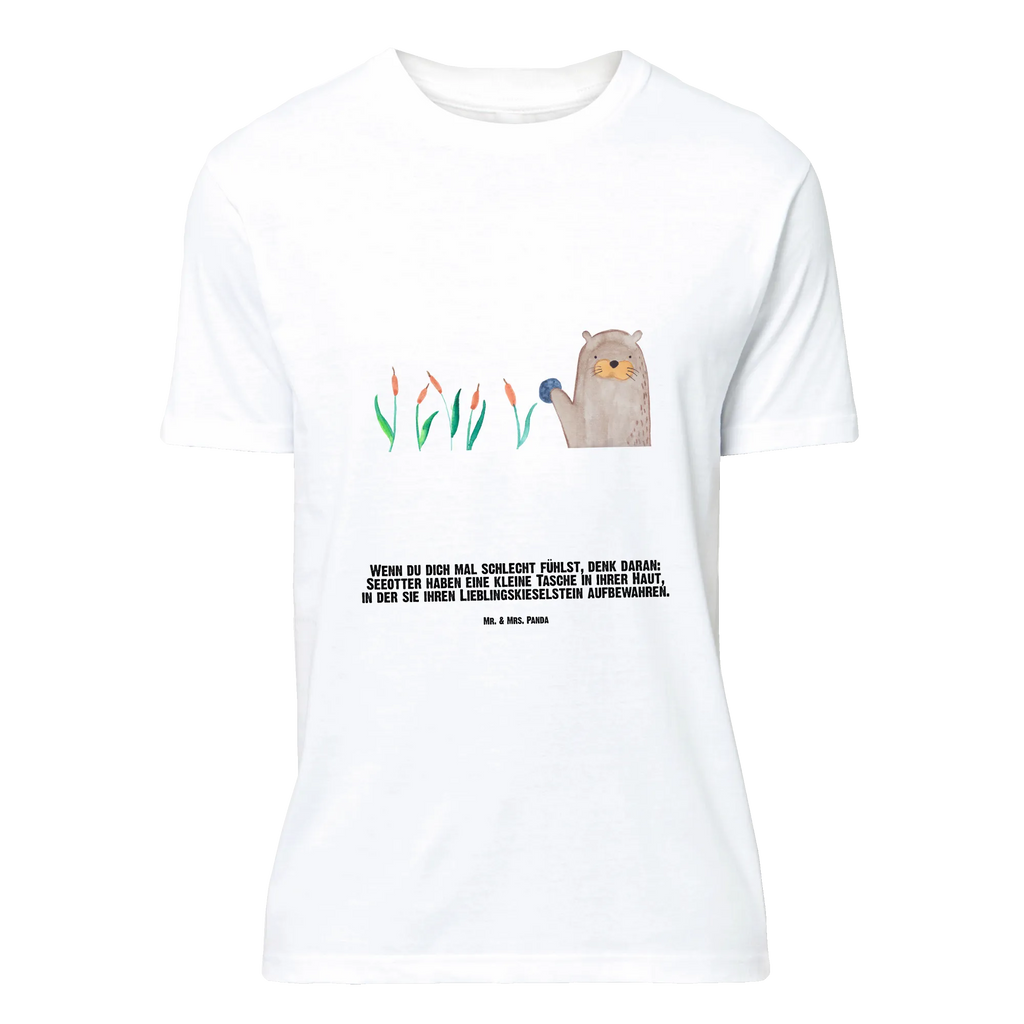 Personalisiertes T-Shirt Otter mit Stein T-Shirt Personalisiert, T-Shirt mit Namen, T-Shirt mit Aufruck, Männer, Frauen, Wunschtext, Bedrucken, Otter, Fischotter, Seeotter, Otter Seeotter See Otter