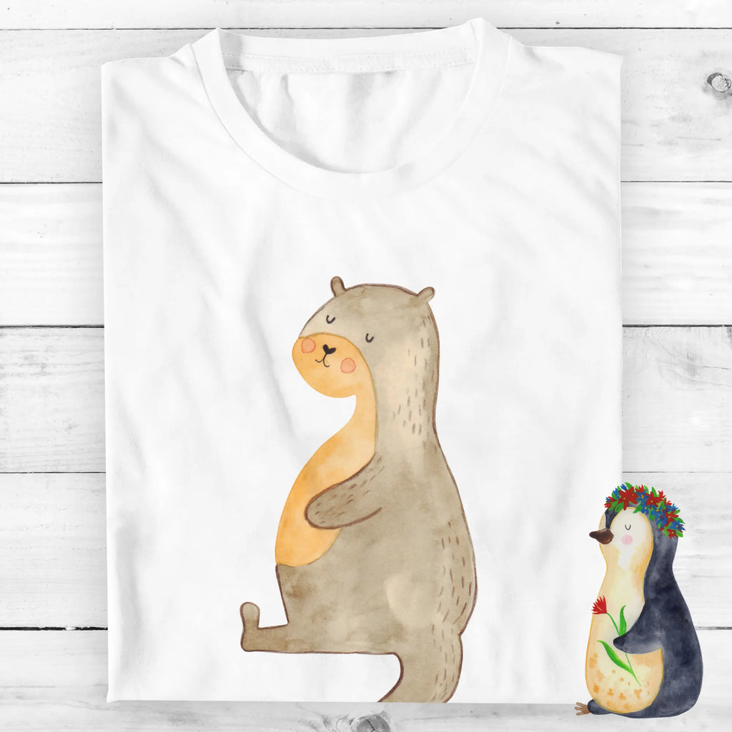 Personalisiertes T-Shirt Otter Bauch T-Shirt Personalisiert, T-Shirt mit Namen, T-Shirt mit Aufruck, Männer, Frauen, Wunschtext, Bedrucken, Otter, Fischotter, Seeotter, Otter Seeotter See Otter