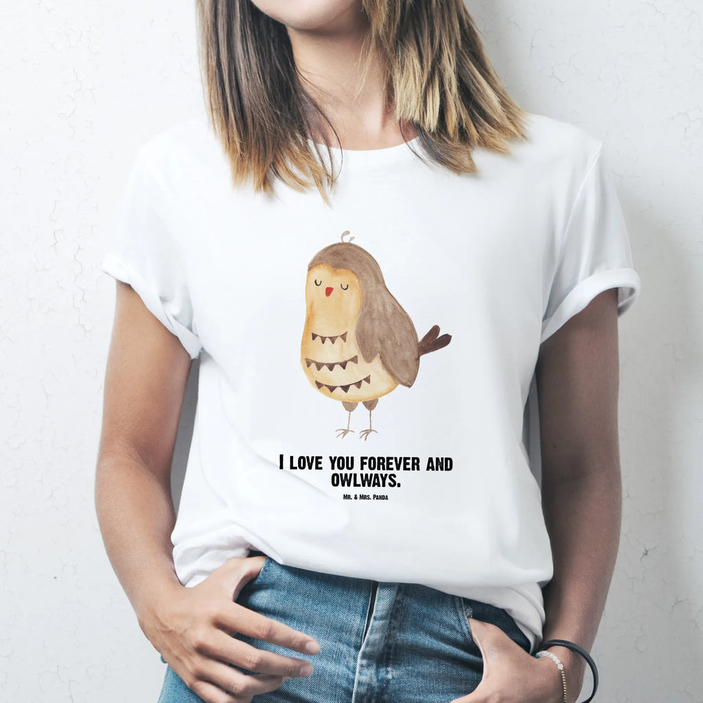 Personalisiertes T-Shirt Eule Zufrieden T-Shirt Personalisiert, T-Shirt mit Namen, T-Shirt mit Aufruck, Männer, Frauen, Wunschtext, Bedrucken, Eule, Eule Spruch, Eule deko, Owl, Liebe Spruch, Romantisch, Wortspiel lustig, Spruch schön, Geschenk Hochzeitstag