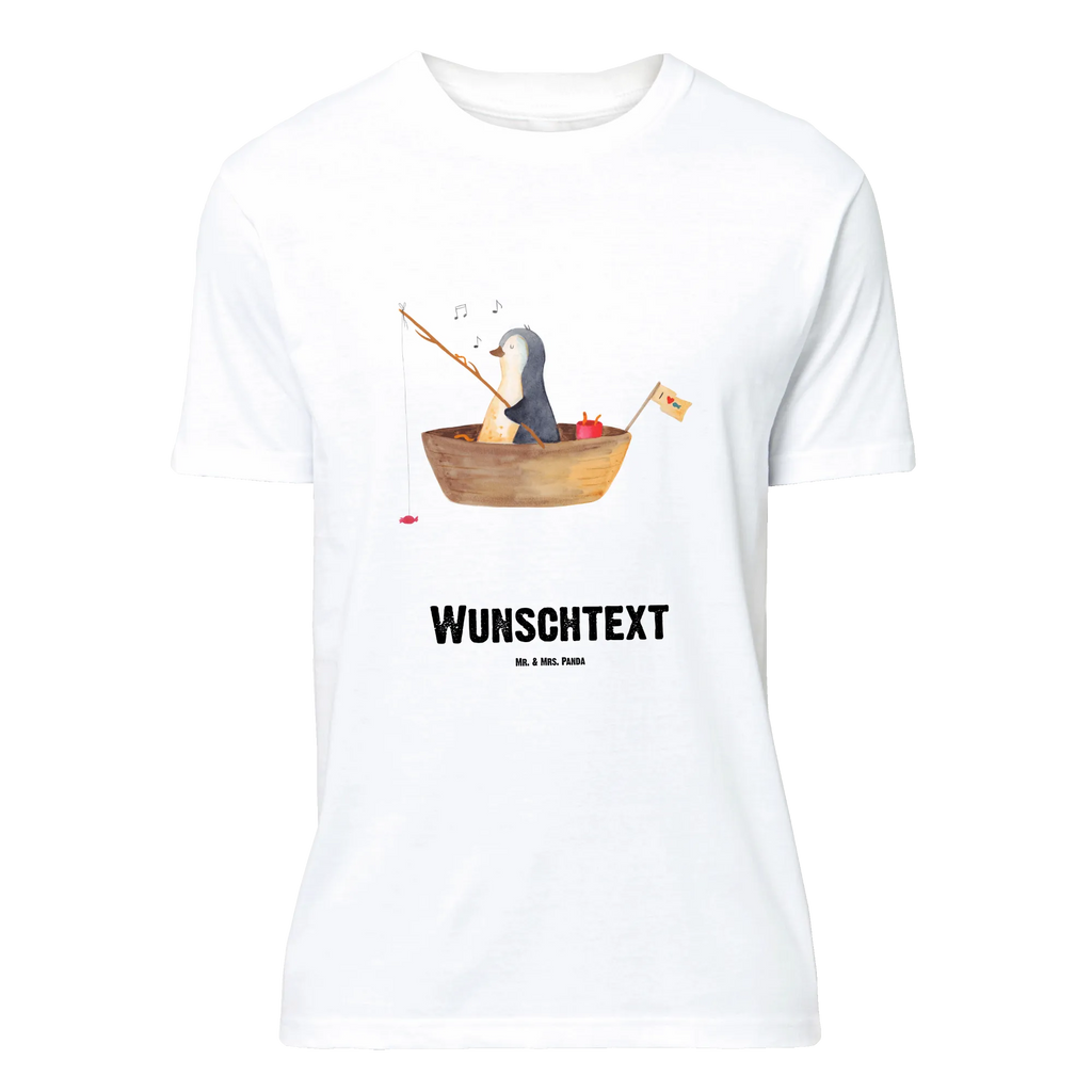 Personalisiertes T-Shirt Pinguin Angelboot T-Shirt Personalisiert, T-Shirt mit Namen, T-Shirt mit Aufruck, Männer, Frauen, Wunschtext, Bedrucken, Pinguin, Pinguine, Angeln, Boot, Angelboot, Lebenslust, Leben, genießen, Motivation, Neustart, Neuanfang, Trennung, Scheidung, Geschenkidee Liebeskummer