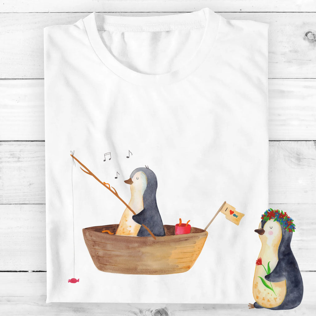 Personalisiertes T-Shirt Pinguin Angelboot T-Shirt Personalisiert, T-Shirt mit Namen, T-Shirt mit Aufruck, Männer, Frauen, Wunschtext, Bedrucken, Pinguin, Pinguine, Angeln, Boot, Angelboot, Lebenslust, Leben, genießen, Motivation, Neustart, Neuanfang, Trennung, Scheidung, Geschenkidee Liebeskummer