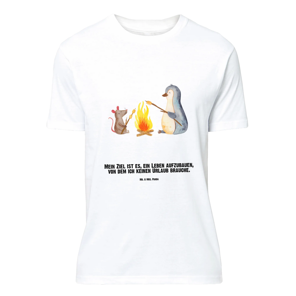 Personalisiertes T-Shirt Pinguin Lagerfeuer T-Shirt Personalisiert, T-Shirt mit Namen, T-Shirt mit Aufruck, Männer, Frauen, Wunschtext, Bedrucken, Pinguin, Maus, Pinguine, Lagerfeuer, Leben, Arbeit, Job, Motivation, Büro, Büroalltag, Lebensspruch, Lebensmotivation, Neustart, Liebe, grillen, Feuer, Marshmallows